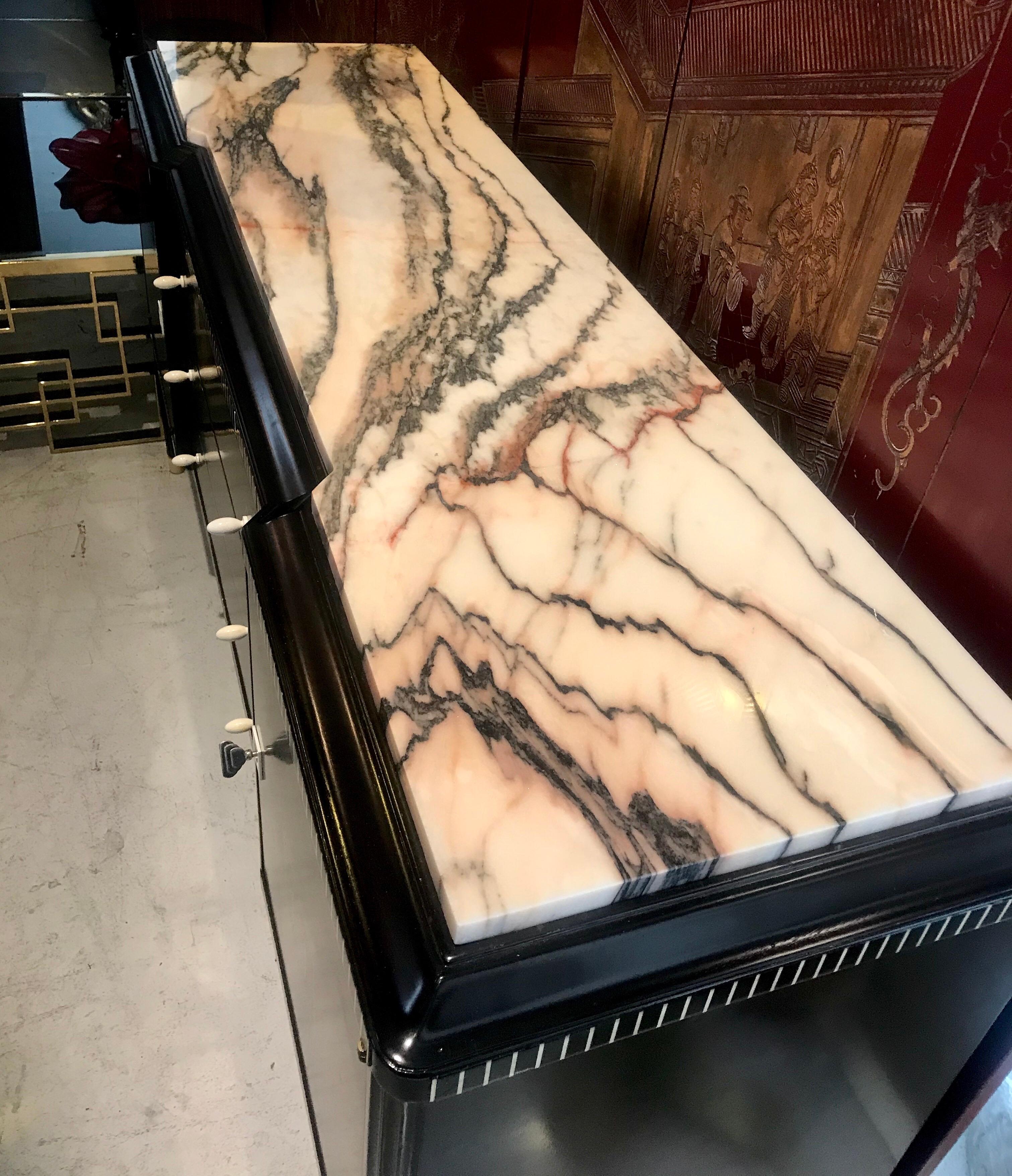 Wood Dominique French Art Deco Ebony of Macassar Sideboard