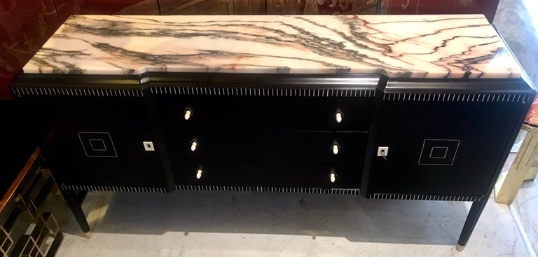 Dominique French Art Deco Ebony of Macassar Sideboard For Sale 2