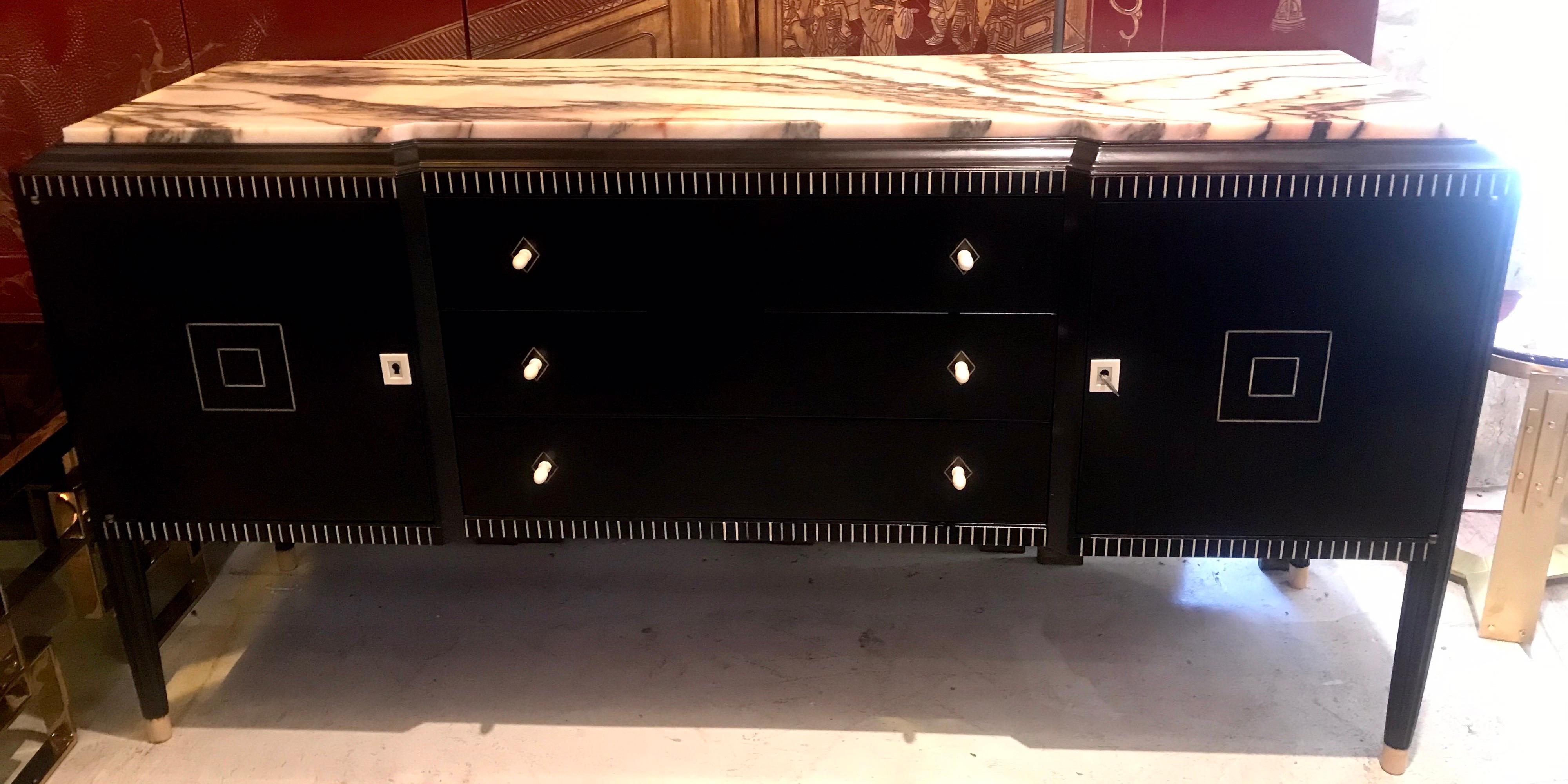 Dominique French Art Deco Ebony of Macassar Sideboard For Sale 2