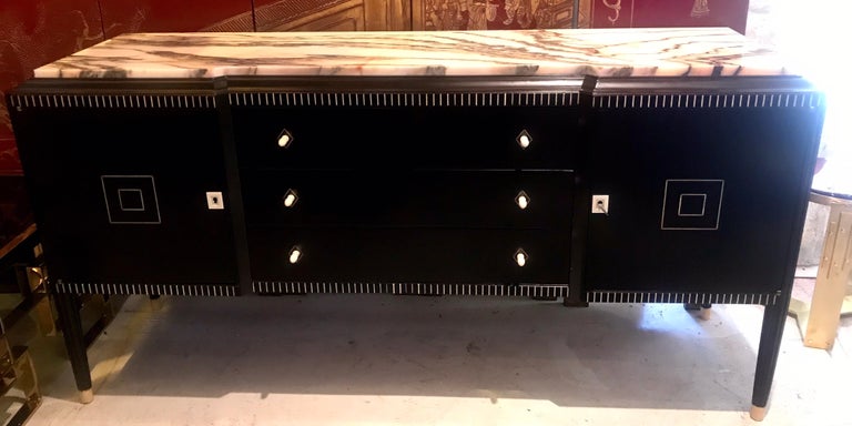 Dominique French Art Deco Ebony of Macassar Sideboard For Sale 3