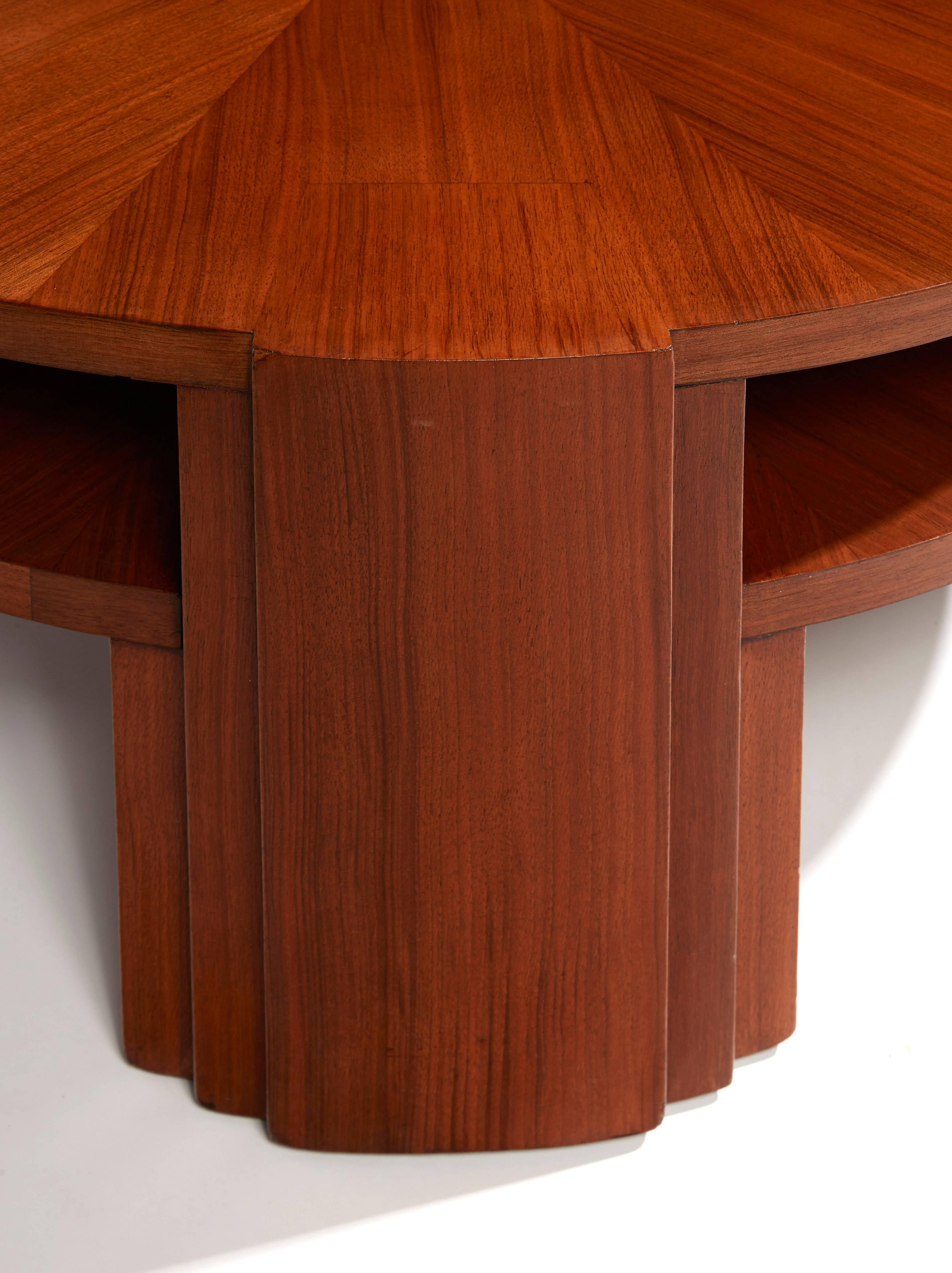 Art Deco Dominique 'Genet et Michon', Elegant Pedestal Table For Sale
