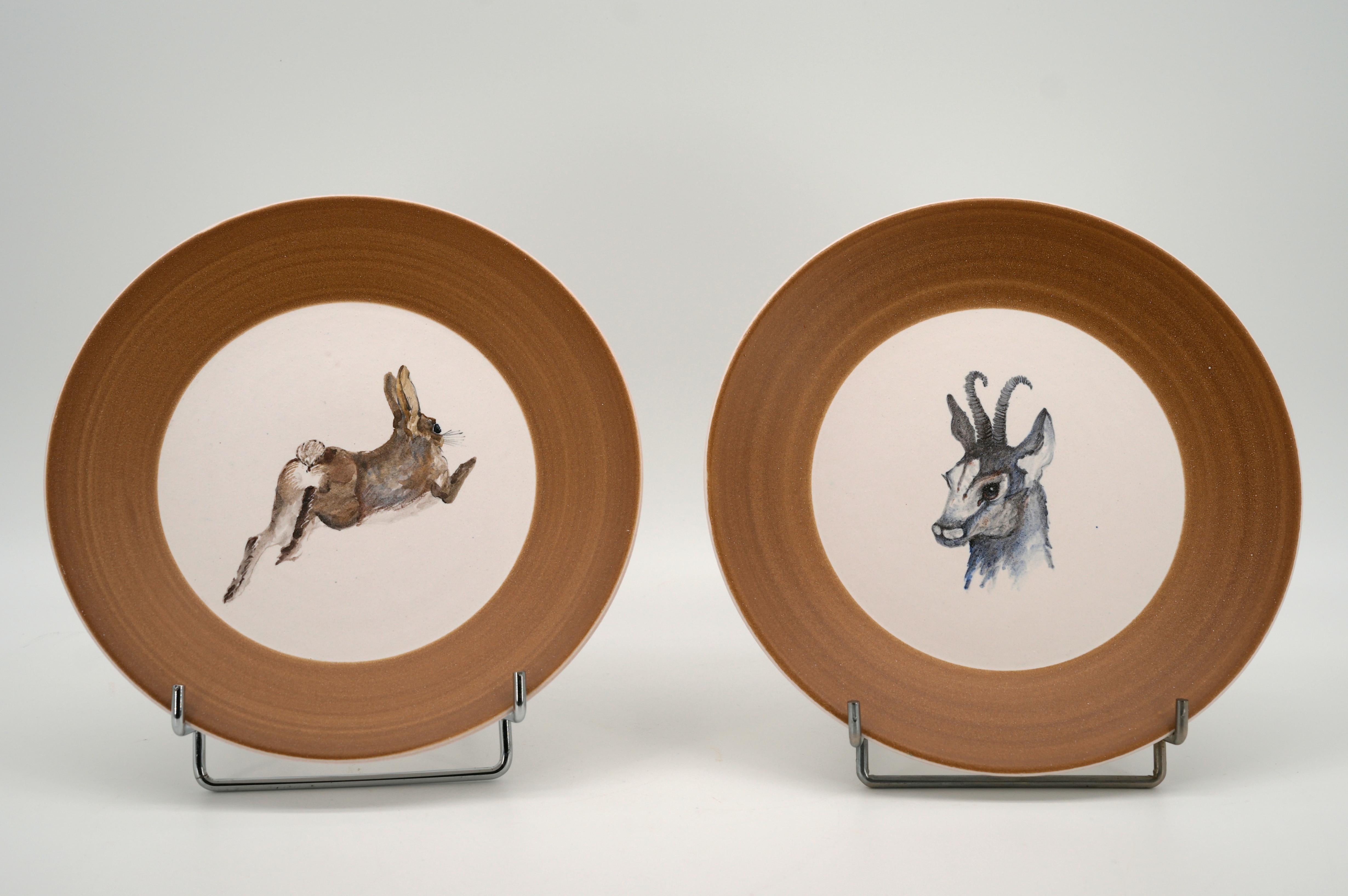 Dominique GUILLOT Ceramic Game Hunting Dinner Set, 1950s For Sale 5