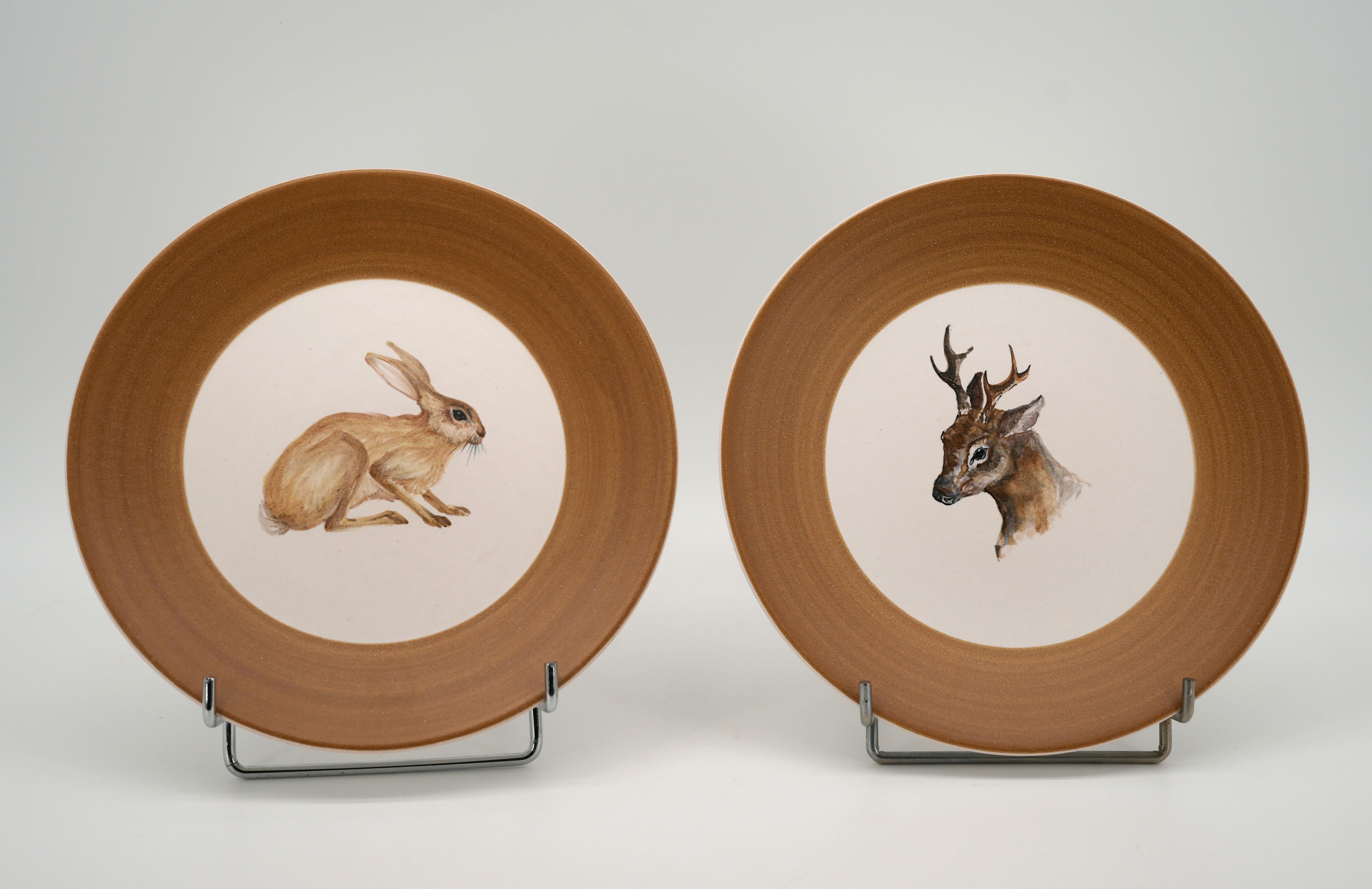 Dominique GUILLOT Ceramic Game Hunting Dinner Set, 1950s For Sale 6