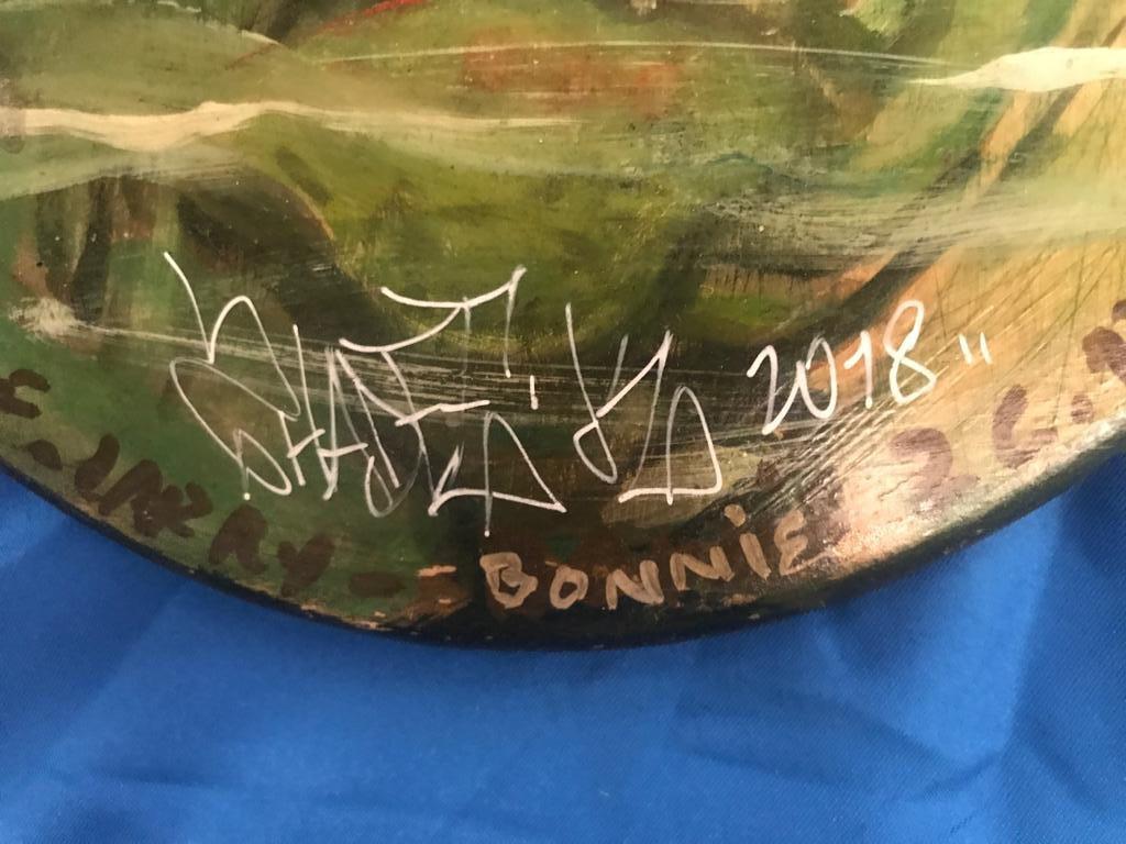 Dominique Larrivaz and Shadee K Signed Decorated Skateboard, French, 2009-2018 For Sale 2