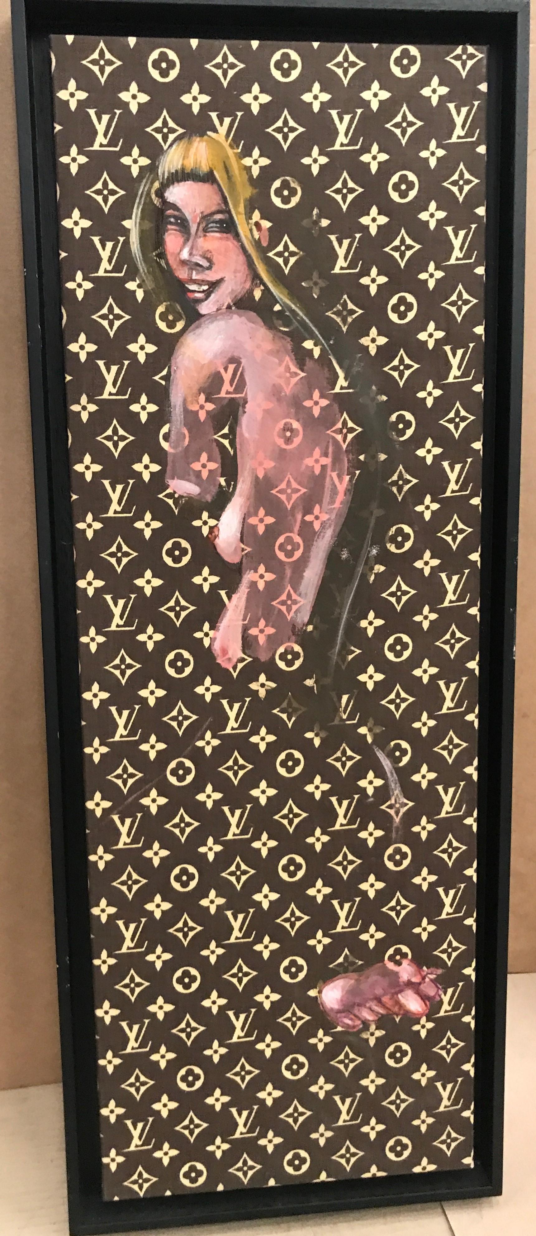 Painting on Louis Vuitton canvas 