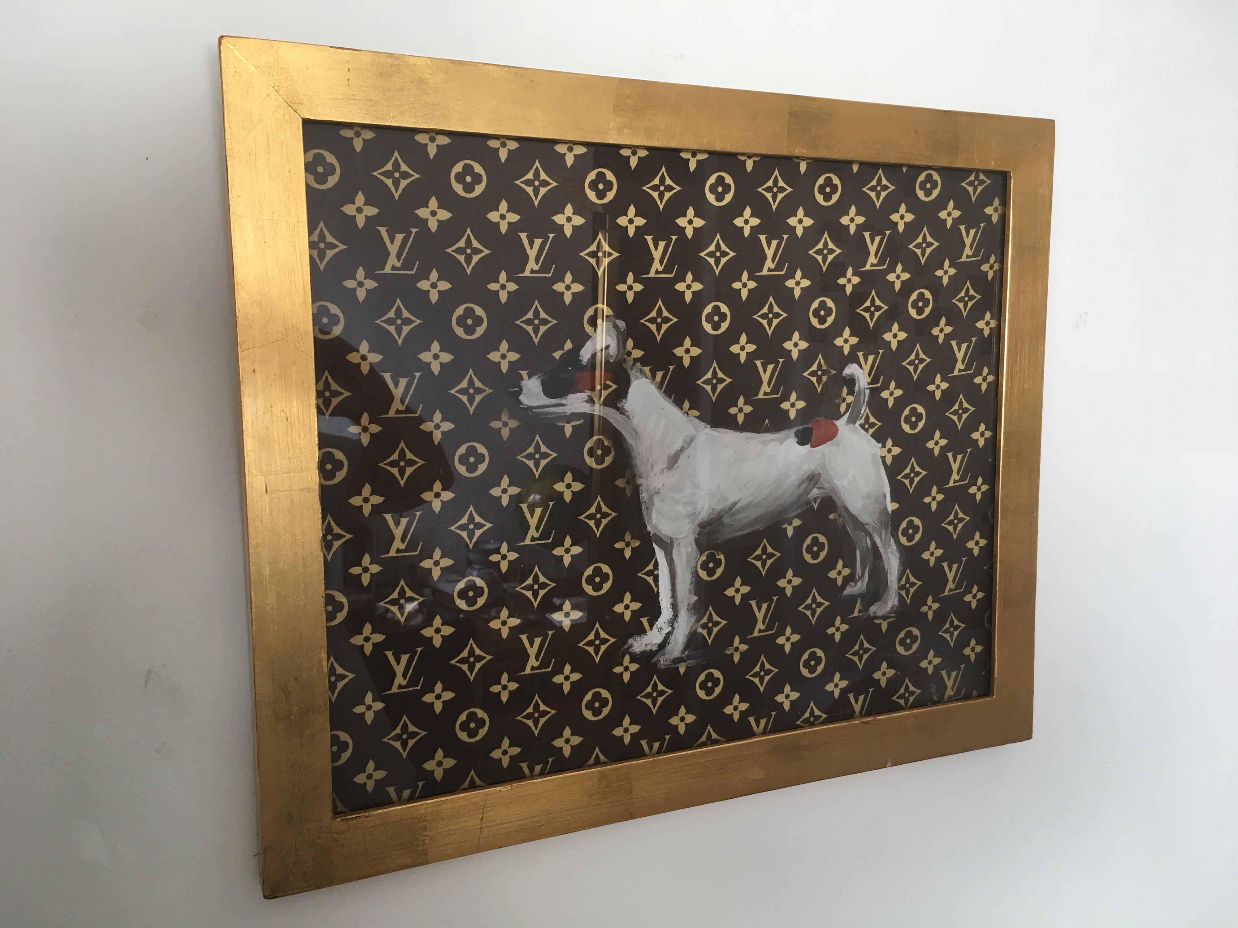 Style international Peinture de Dominique Larrivaz sur toile de Louis Vuitton, création unique, Paris 2015 en vente