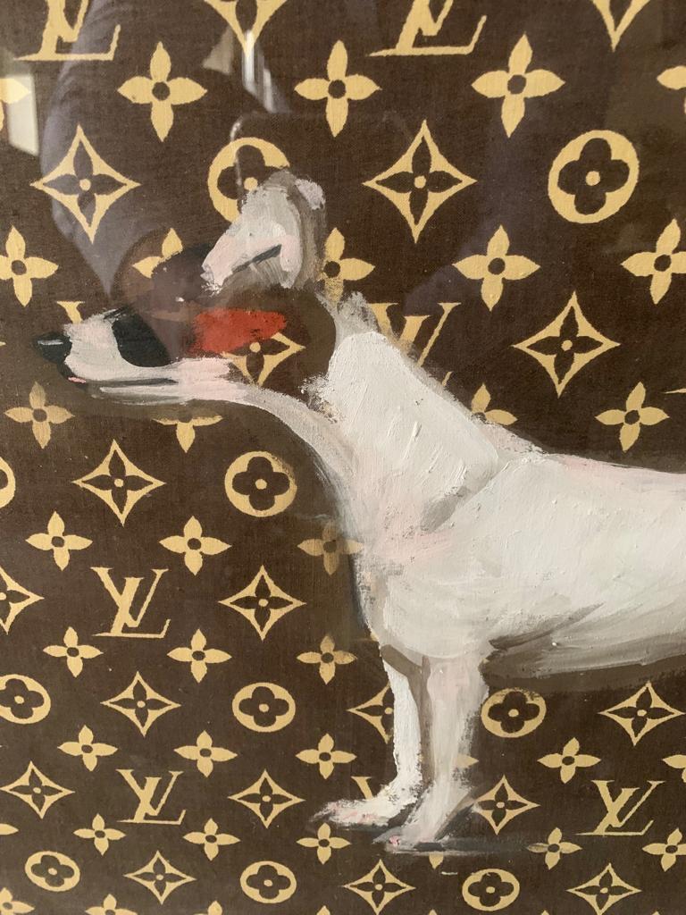Français Peinture de Dominique Larrivaz sur toile de Louis Vuitton, création unique, Paris 2015 en vente