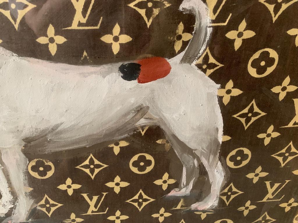 Peinture de Dominique Larrivaz sur toile de Louis Vuitton, création unique, Paris 2015 Bon état - En vente à Aix En Provence, FR