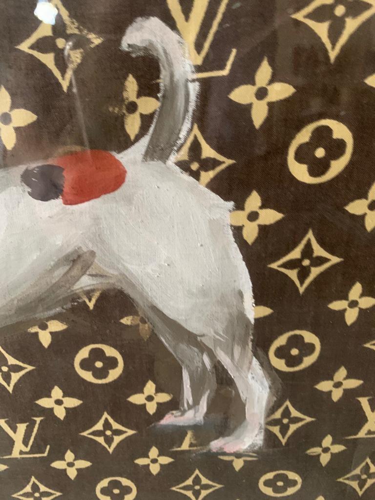 XXIe siècle et contemporain Peinture de Dominique Larrivaz sur toile de Louis Vuitton, création unique, Paris 2015 en vente