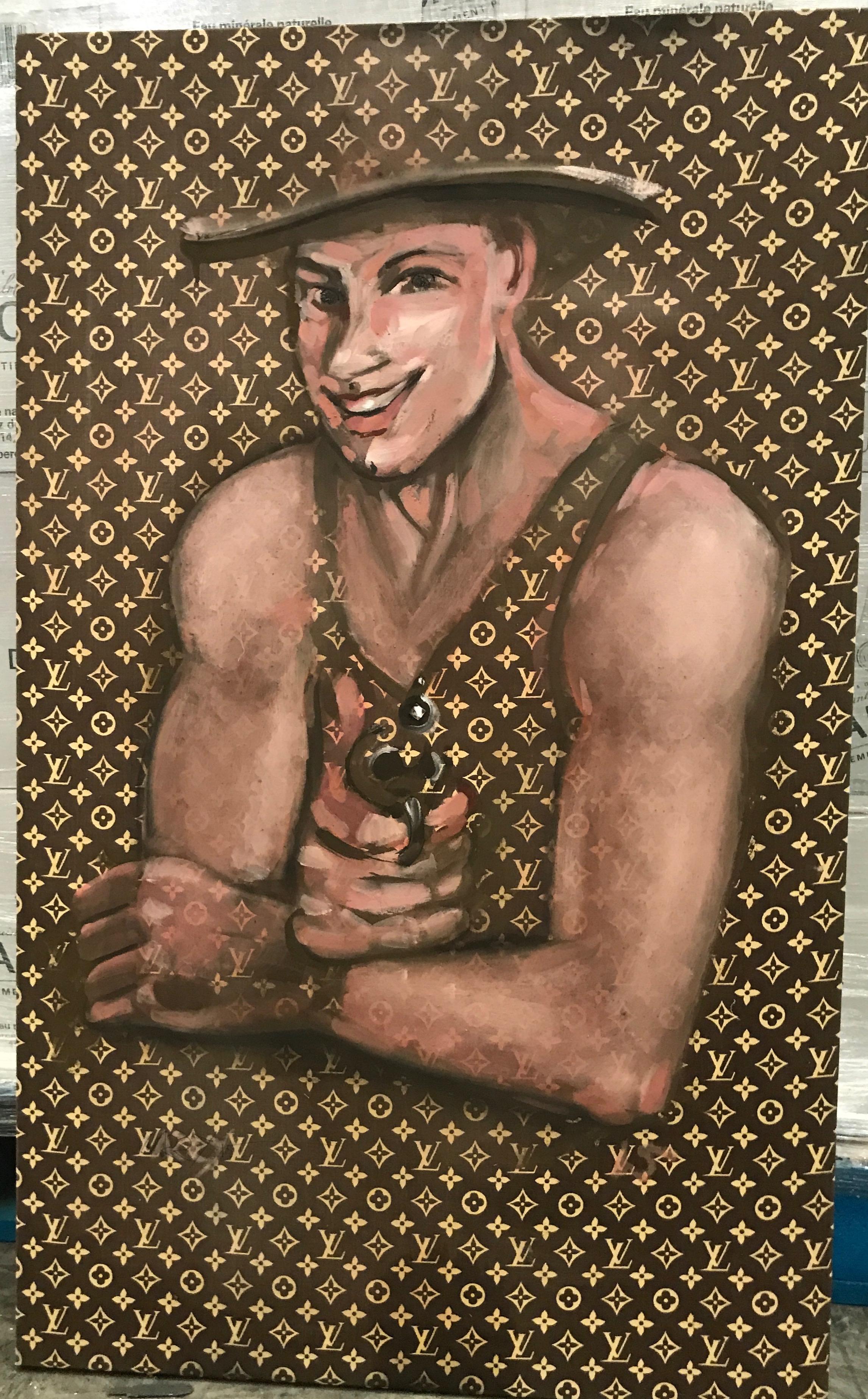 Large painting on Louis Vuitton canvas made by Dominique Larrivaz in France in 2015.
Unique creation made live by Larry during a vernissage at the Art and Design Gallery in Paris in June 2015.
Dominique Larrivaz (1961-2017), Larry shared his