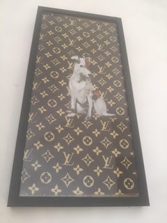 Dominique Larrivaz "Sit Dog" Painting on Louis Vuitton Canvas, Paris, 2015