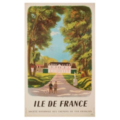 Dominique L.F, Original Vintage Poster, French Railways Ile De France, Hunt 1946