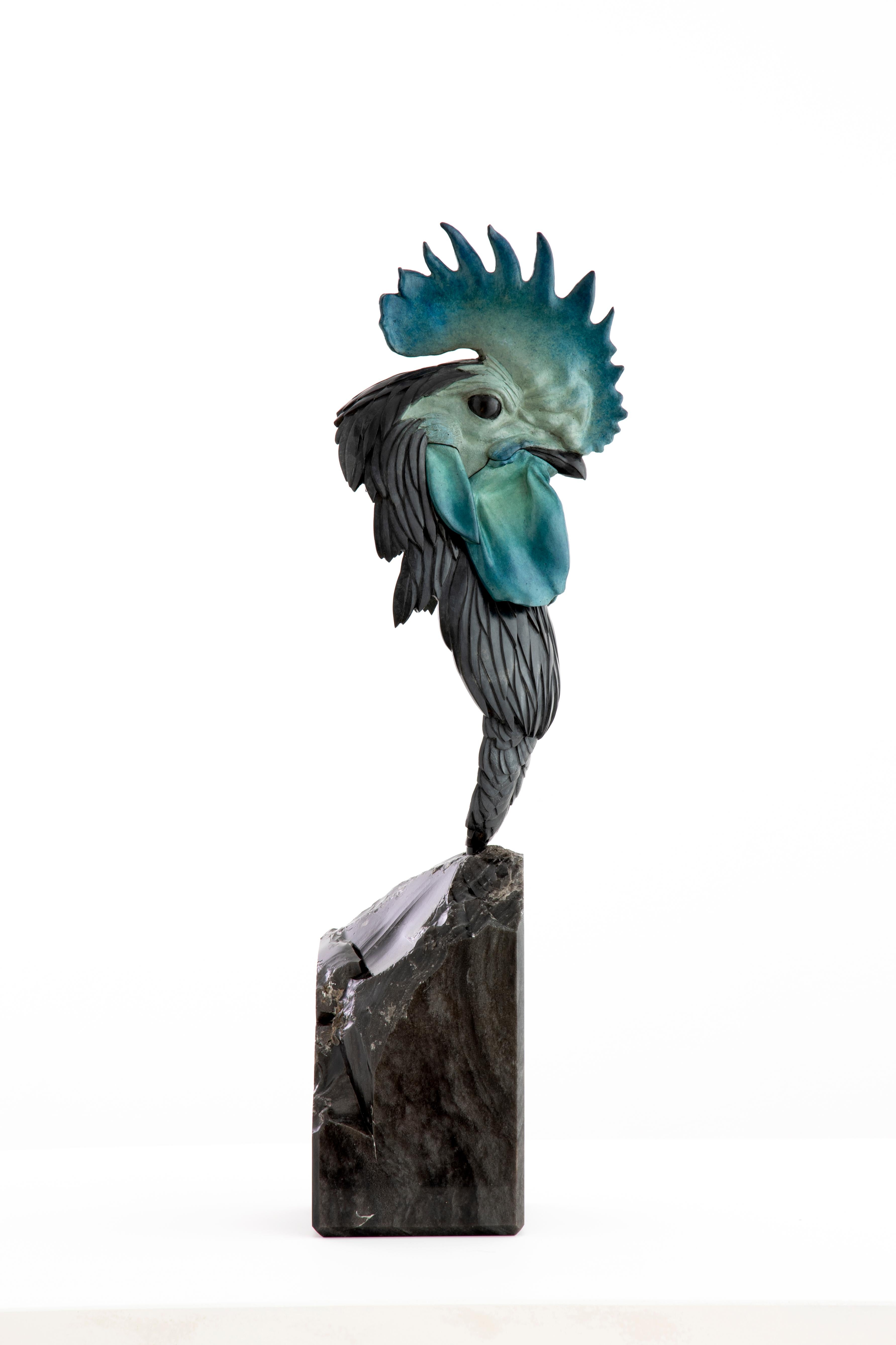 Coq - Sculpture by Dominique Mufraggi