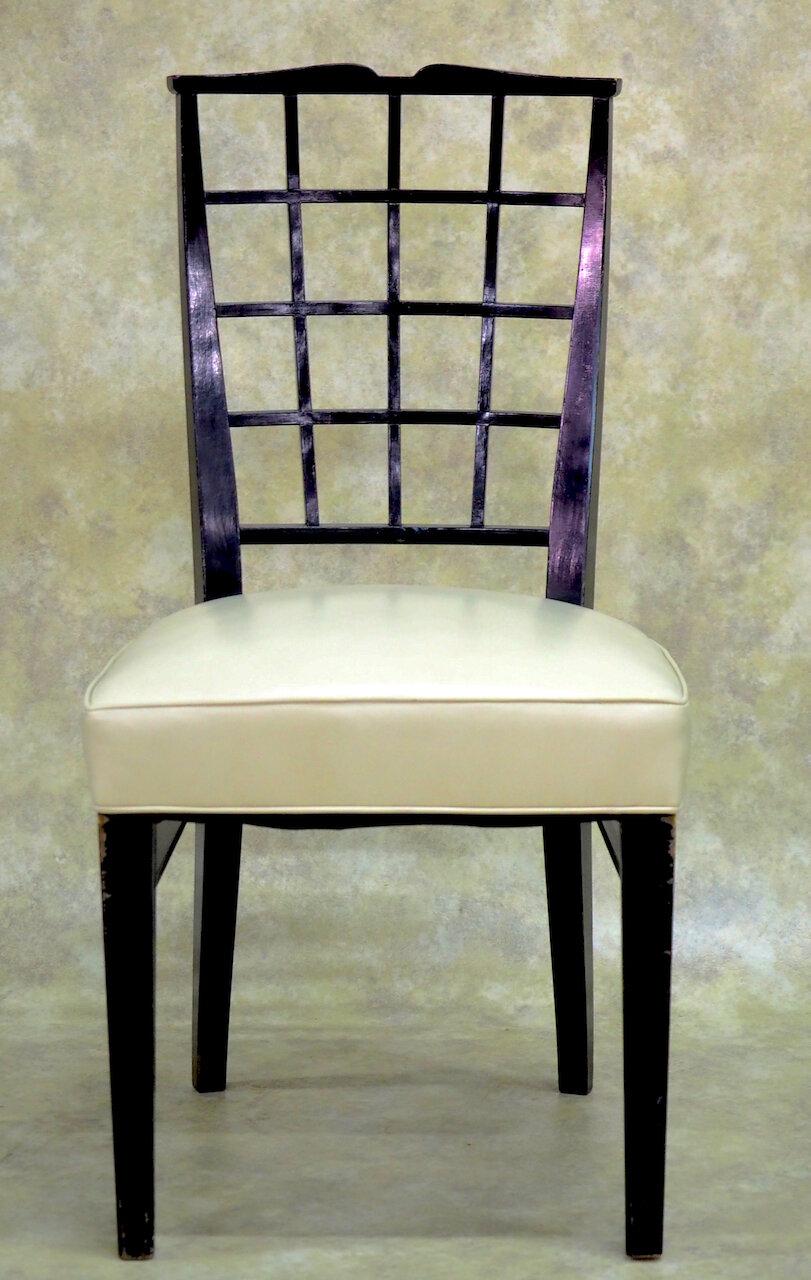 Dominique Pair of Ebonized Side Chairs For Sale 1