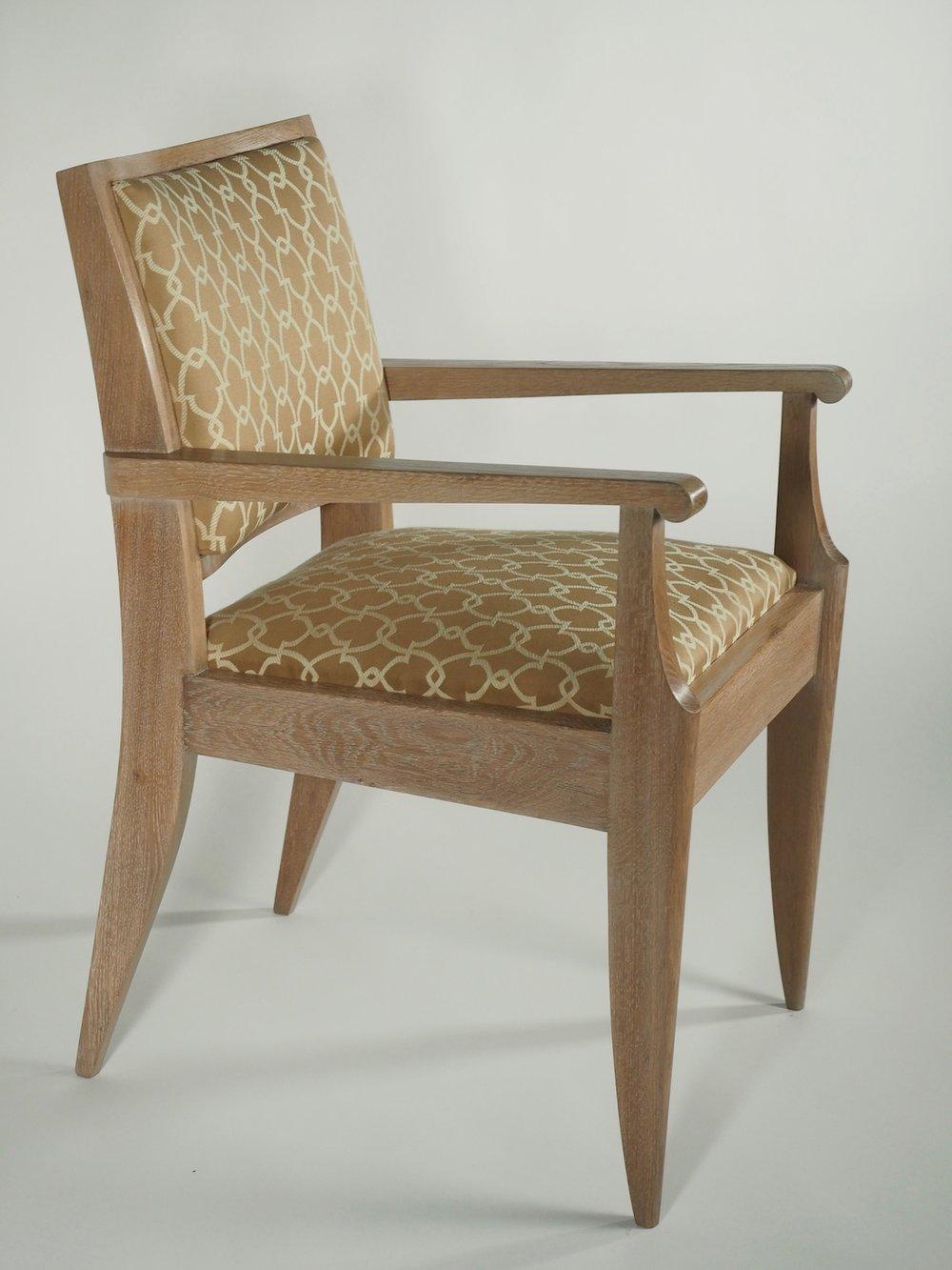 French Dominique Pair of Oak Armchairs For Sale
