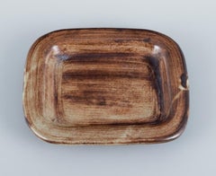 Dominique Pouchain '1956', France, Unique Ceramic Dish in Brown Tones, 1960s/70s