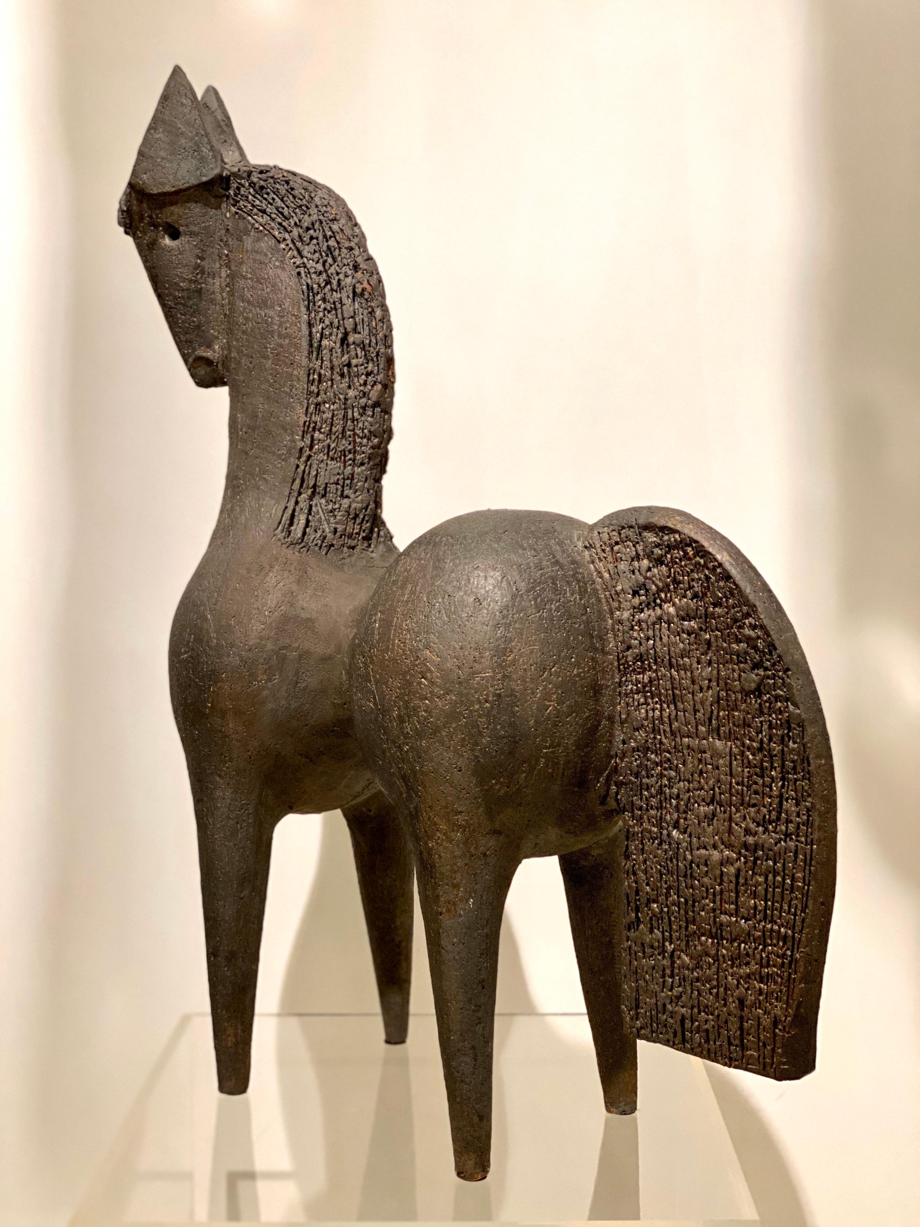 Mid-Century Modern Dominique Pouchain Ceramic Horse Sculpture