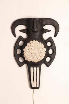 Dominique Pouchain Ceramic zoomorphic wall lamp, bull style