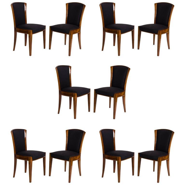 Dominique, Set of Ten Dining Chairs, France, C. 1928 im Zustand „Gut“ in New York, NY
