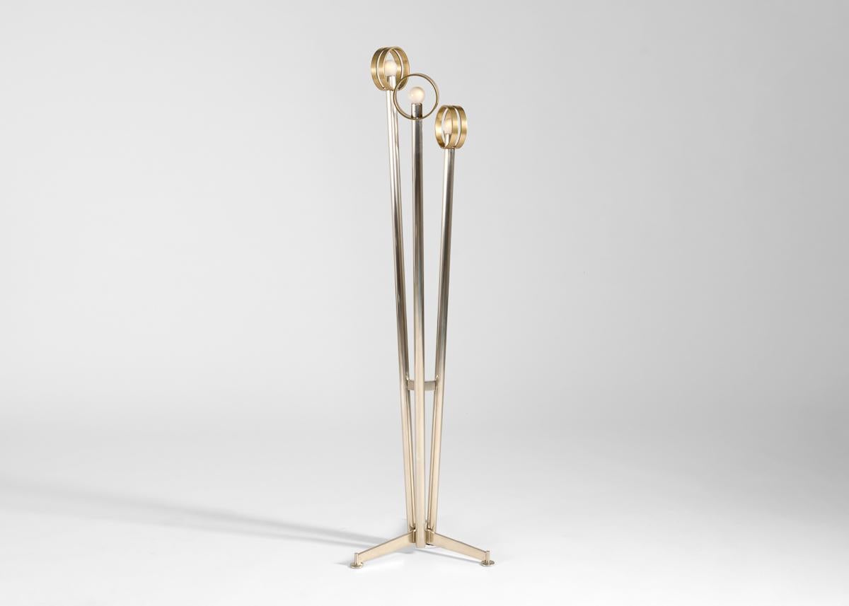 Mid-20th Century Dominique, Three-light Floor Lamp on Tripod Base, France, 1955-1960 For Sale