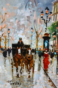 Vintage Paris Landschaft, Stadtbild einer Pariser Straße, Paris Wandkunst