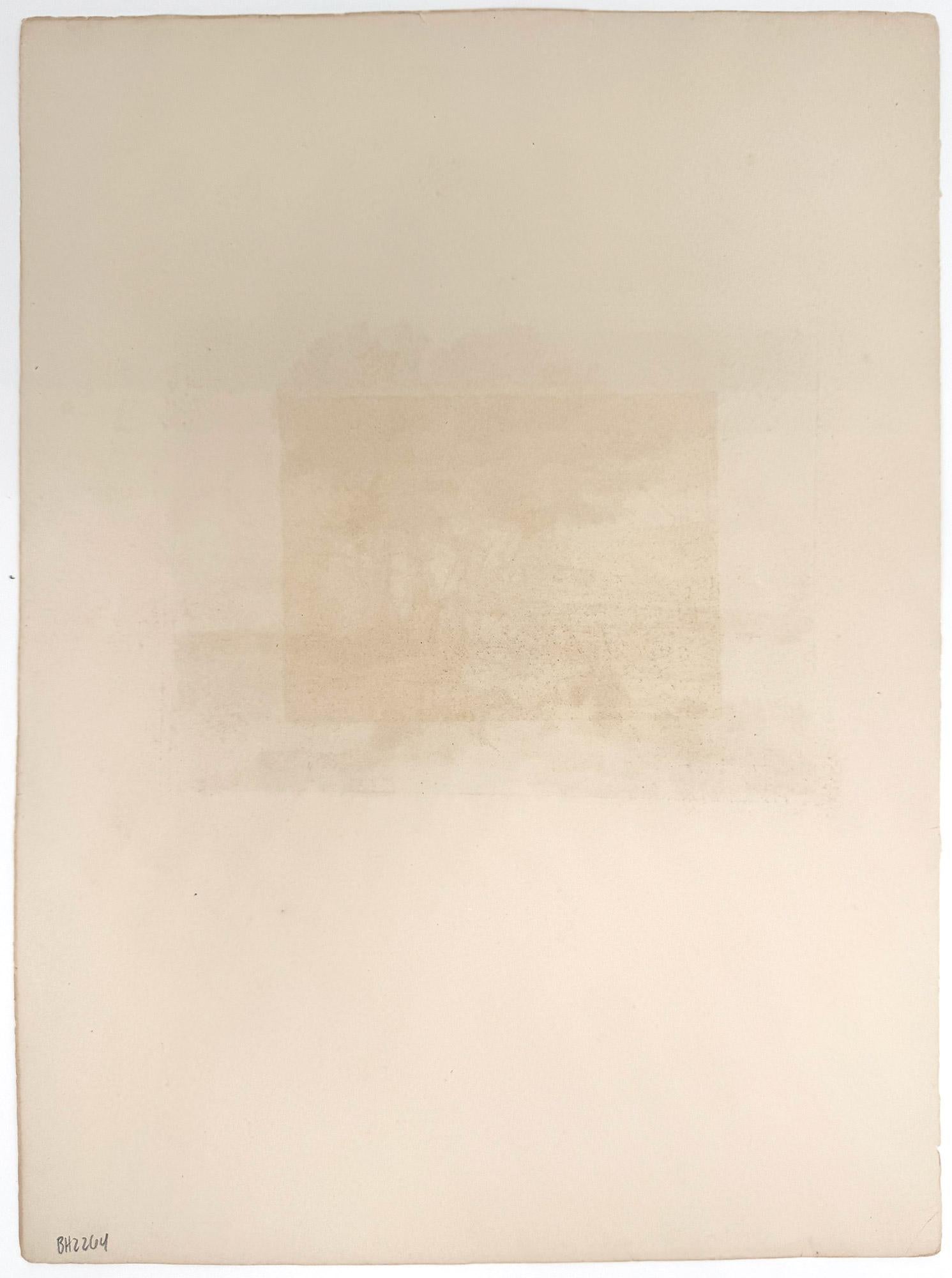 Fishermen resting by a riverbank - French School Print by Dominique Vivant