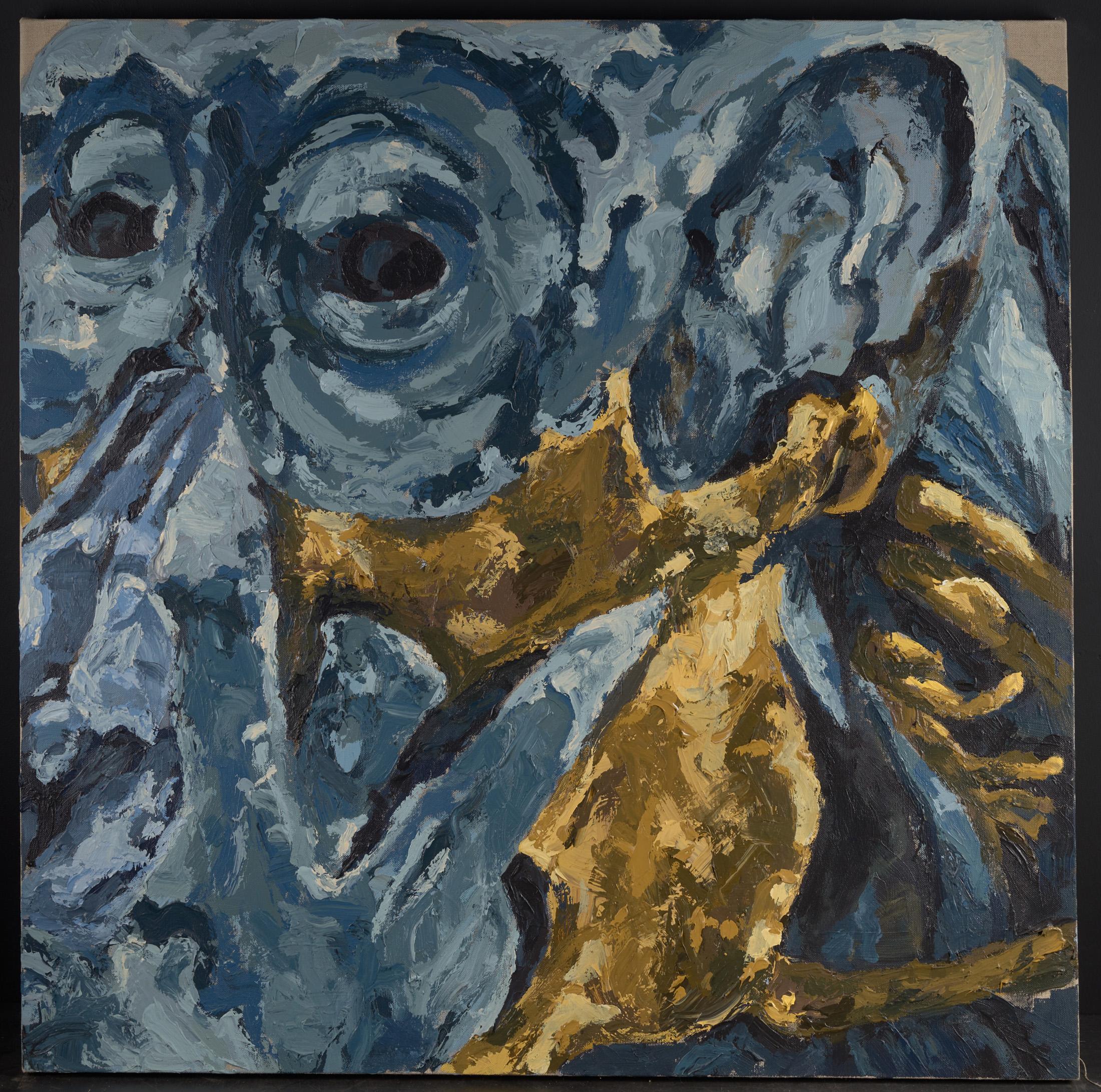 XXI secolo, Espressionismo, Pittura di animali, Gorilla Trogloditi di Auzoux - Painting di Dominique Yee