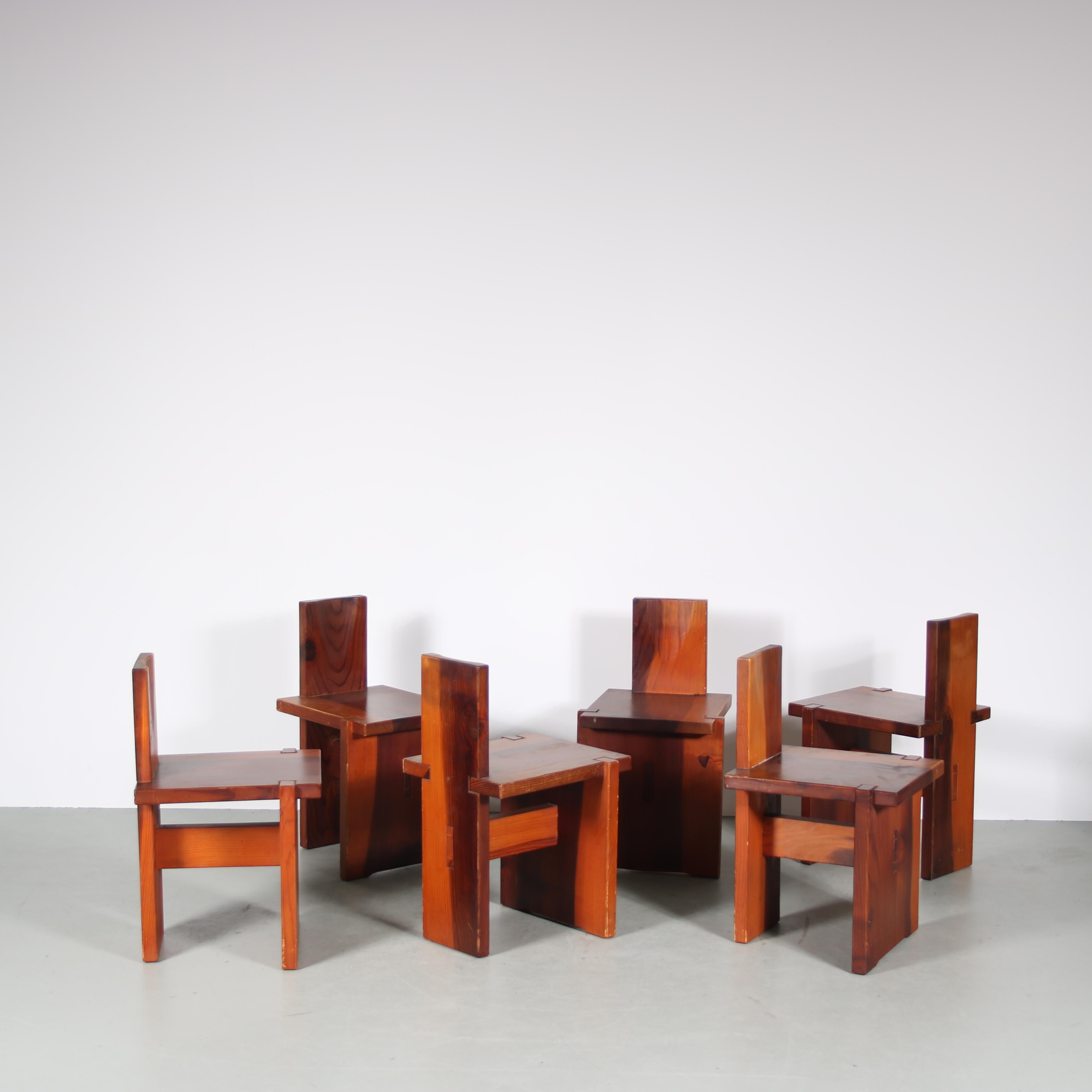 Mid-20th Century Dominique Zimbaca Style Dining Chairs from France, 1960