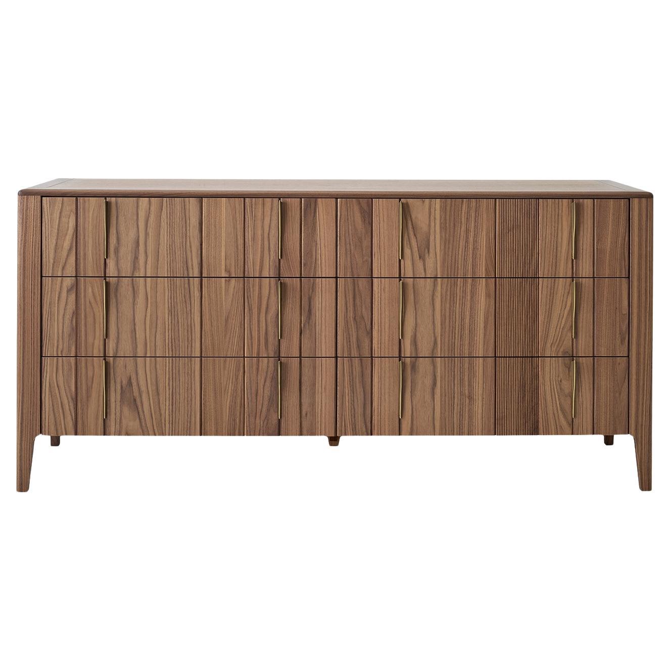 Domino 6-Drawer Canaletto Walnut Chest Of Drawers