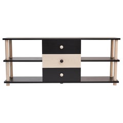 Domino Credenza in Ebonized and Bleached Maple by Steven Bukowski