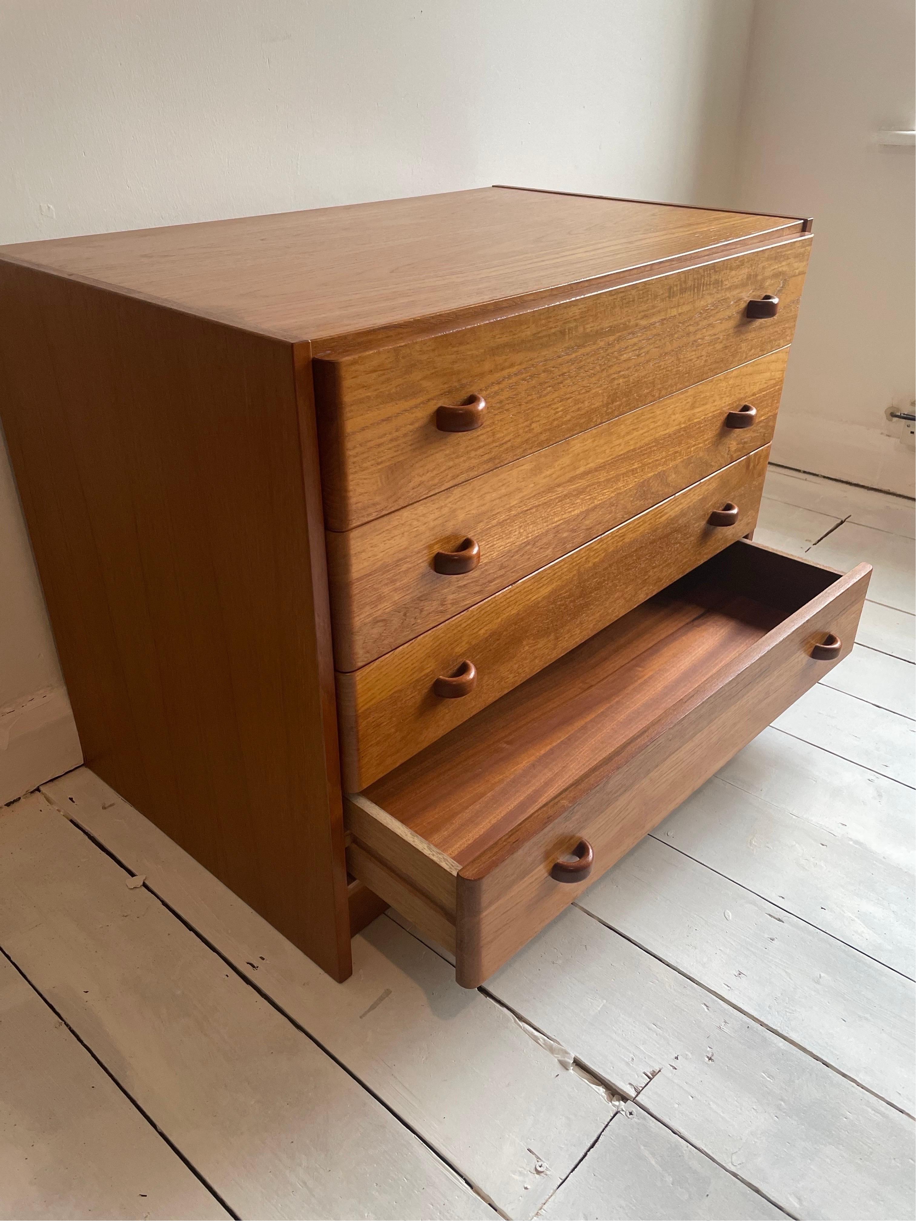 Mid-Century Modern Domino Mobler Chest Of Drawers Danish Mid-Century