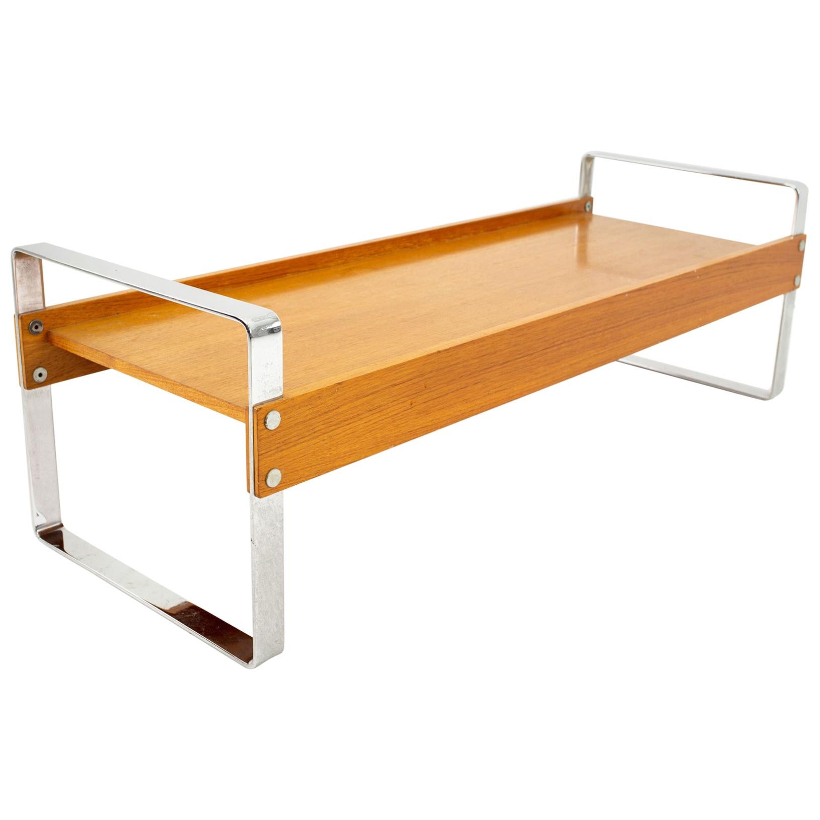 Domino Mobler Mid Century Chrome and Teak Bench