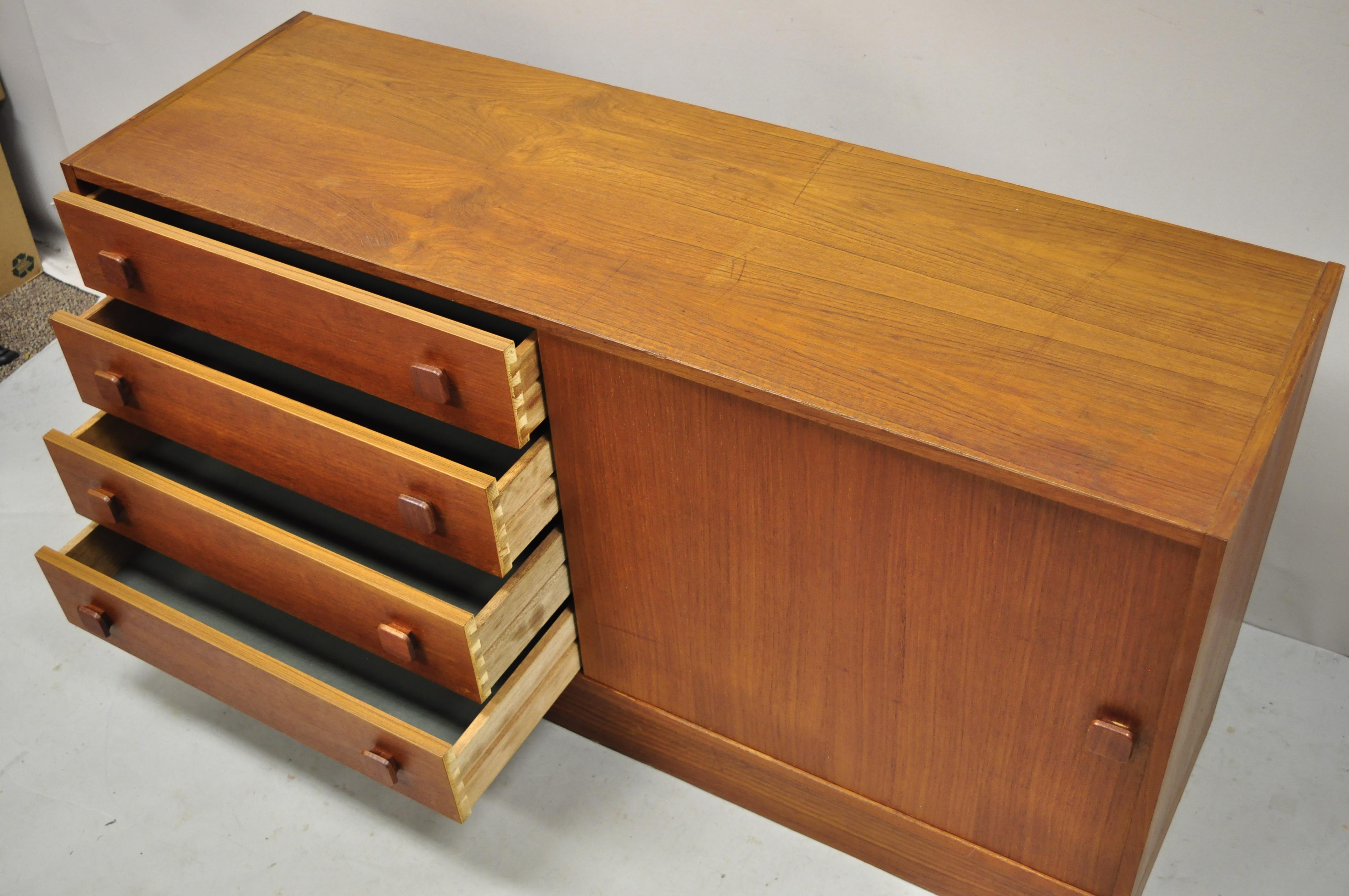 Mid-Century Modern Domino Mobler Mid Century Danish Modern Teak Wood Small Credenza Cabinet