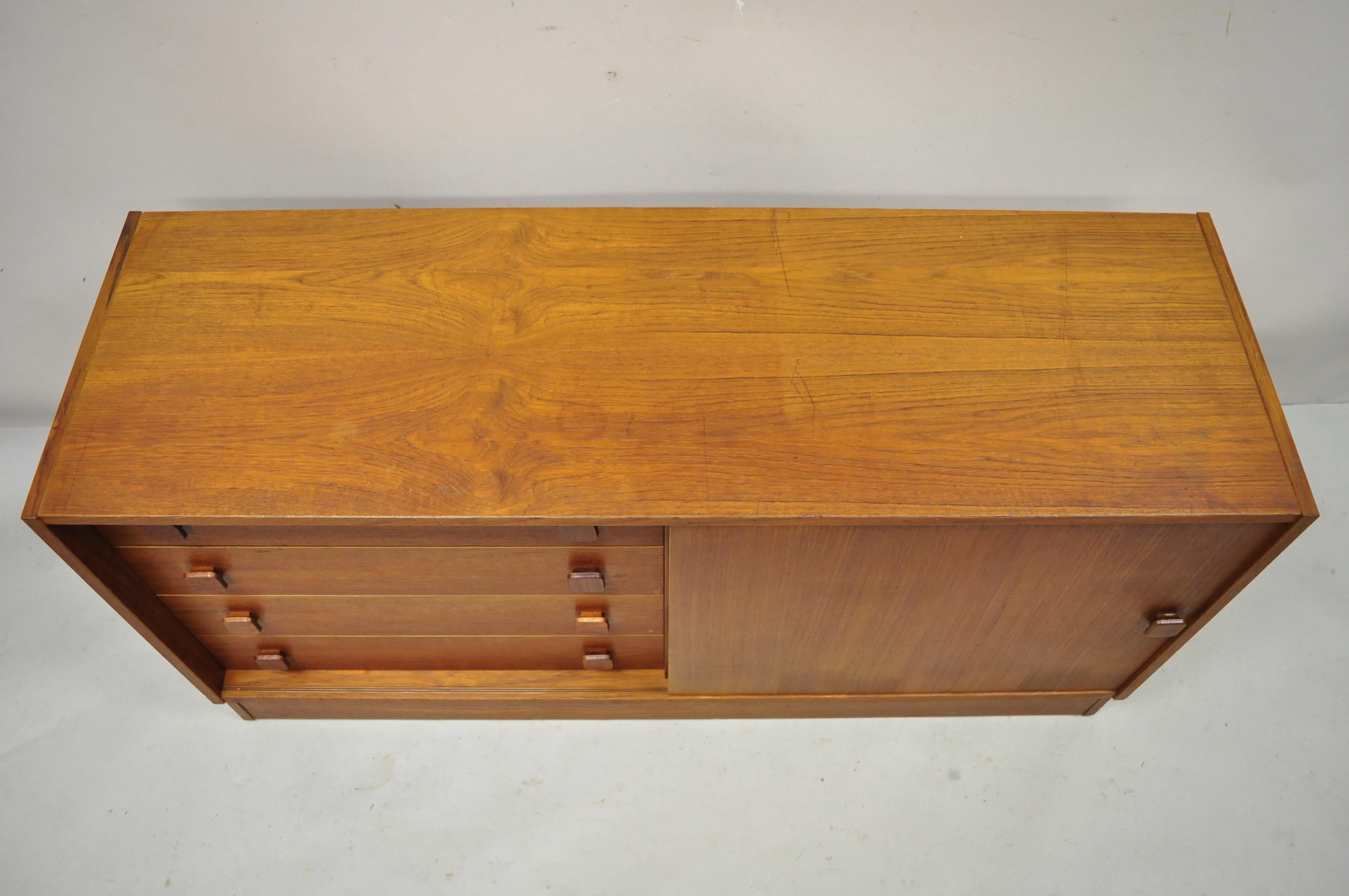 20th Century Domino Mobler Mid Century Danish Modern Teak Wood Small Credenza Cabinet