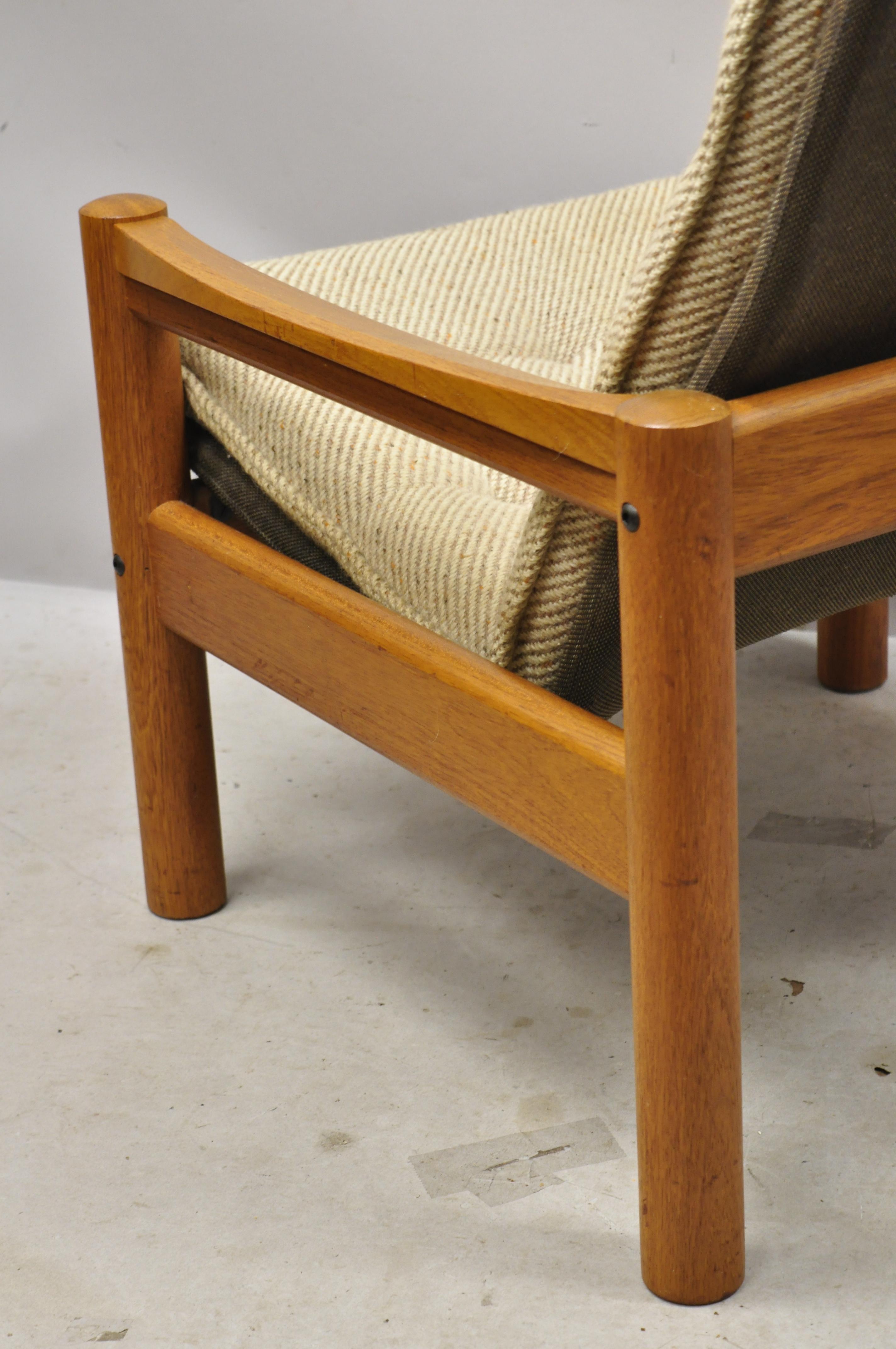 Domino Mobler Mid Century Danish Modern Teak Wood Upholstered Lounge Chair 3