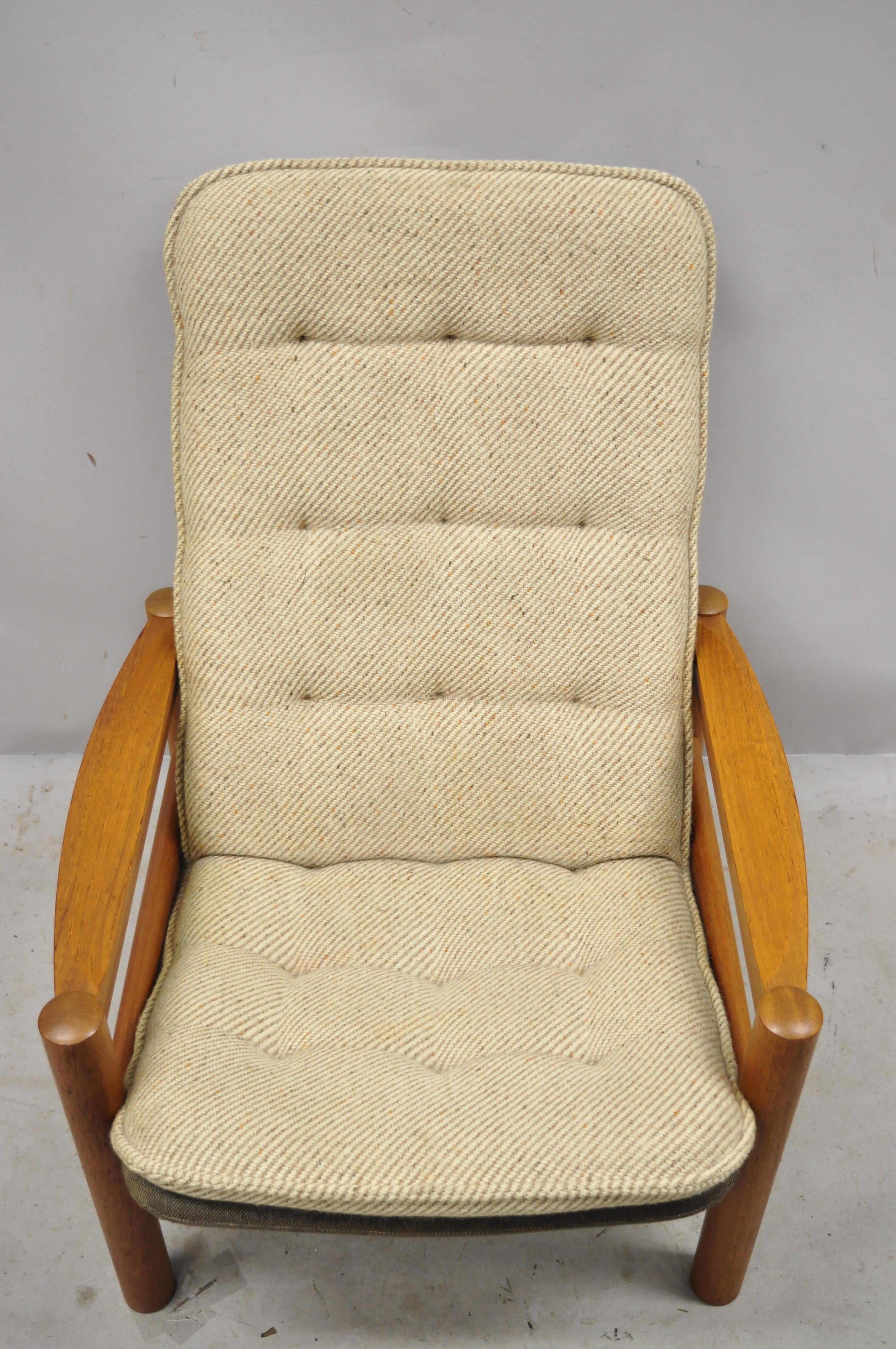 Domino Mobler Mid Century Danish Modern Teak Wood Upholstered Lounge Chair 4