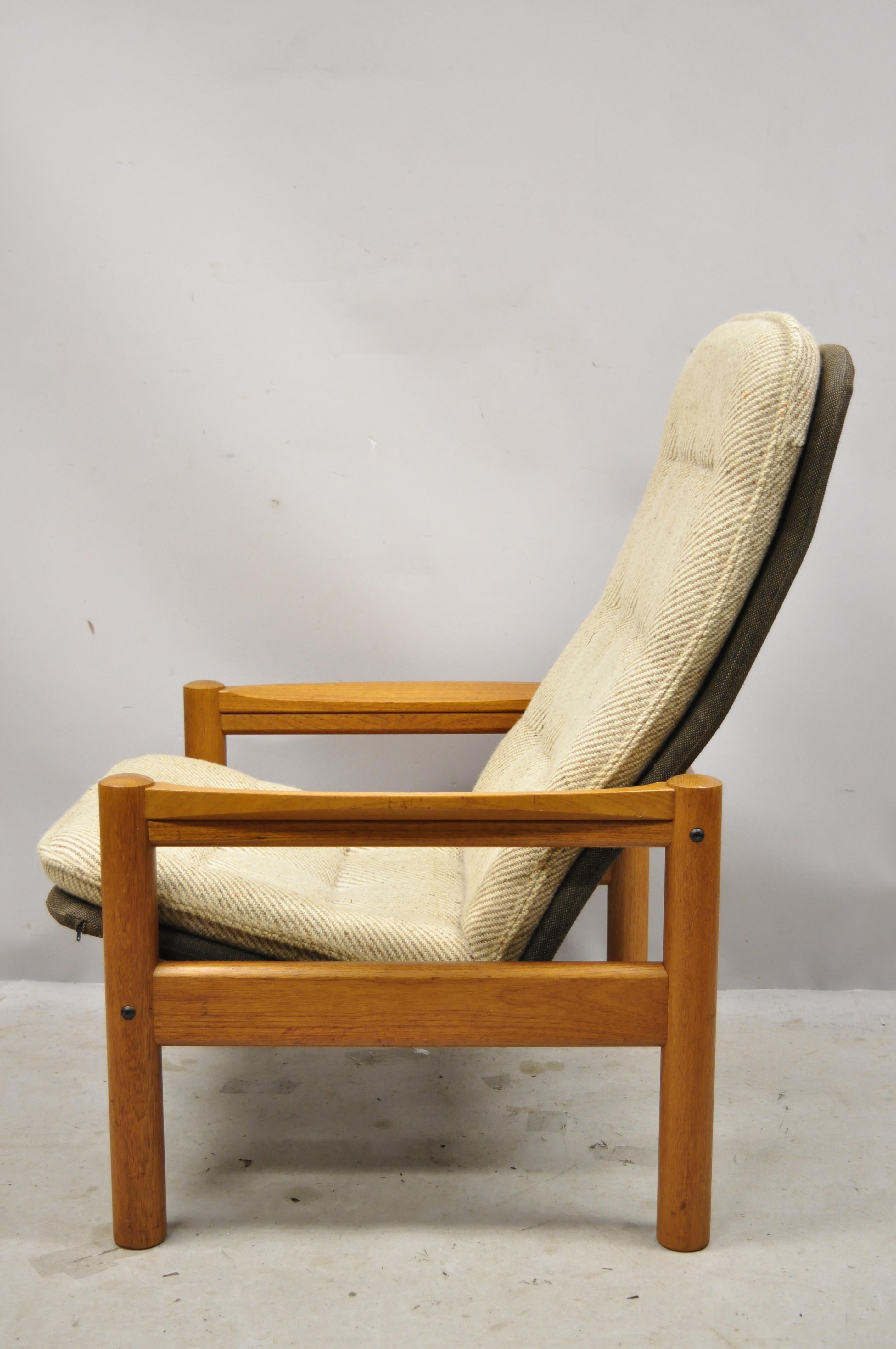 20th Century Domino Mobler Mid Century Danish Modern Teak Wood Upholstered Lounge Chair