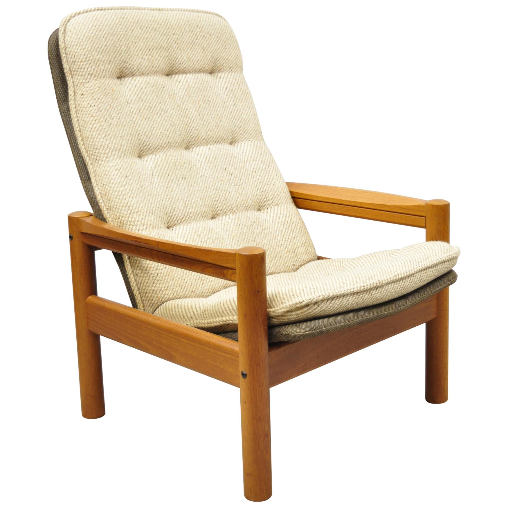 Domino Mobler Mid Century Danish Modern Teak Wood Upholstered Lounge Chair