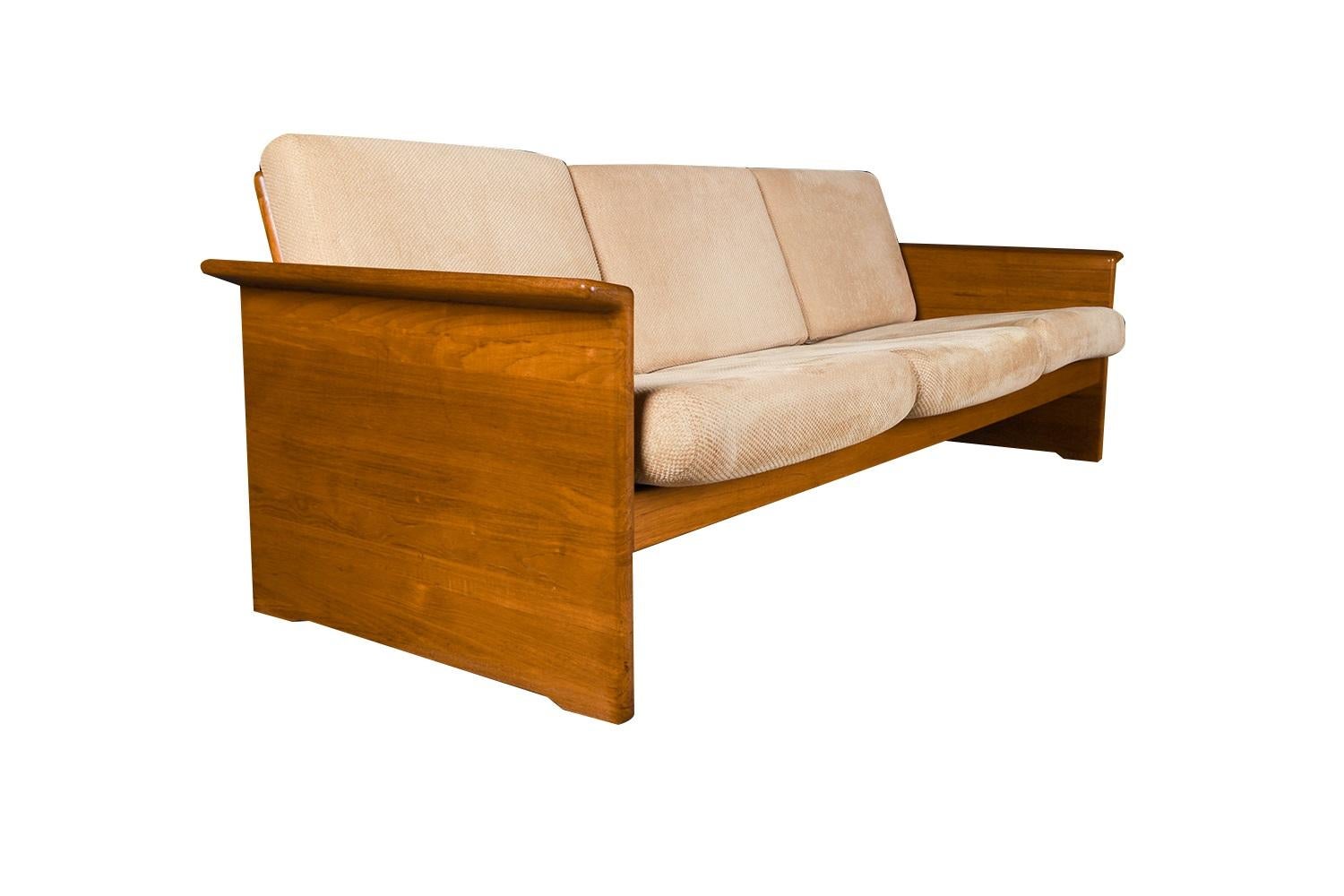 Danish Domino Mobler Mid Century Teak Upholstered Sofa Tarm Stole OG Mobelfabrik Style