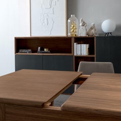 Domino Rectangular Canaletto Walnut Extendable Dining Table