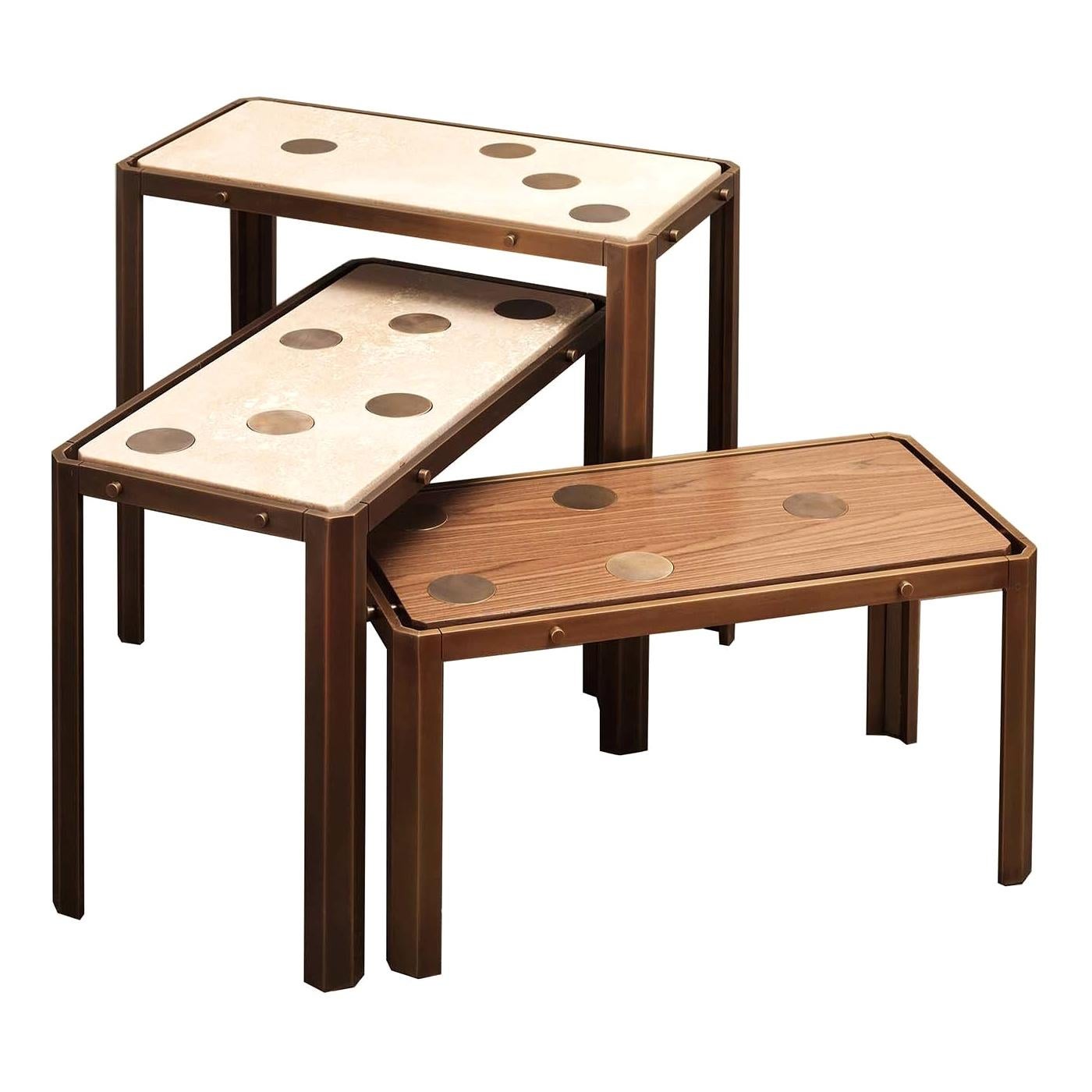 Domino Set of 3 Nesting Tables by Ciarmoli Queda Studio For Sale