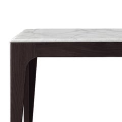 Domino Square Anthracite with Carrara Marble Top Dining Table