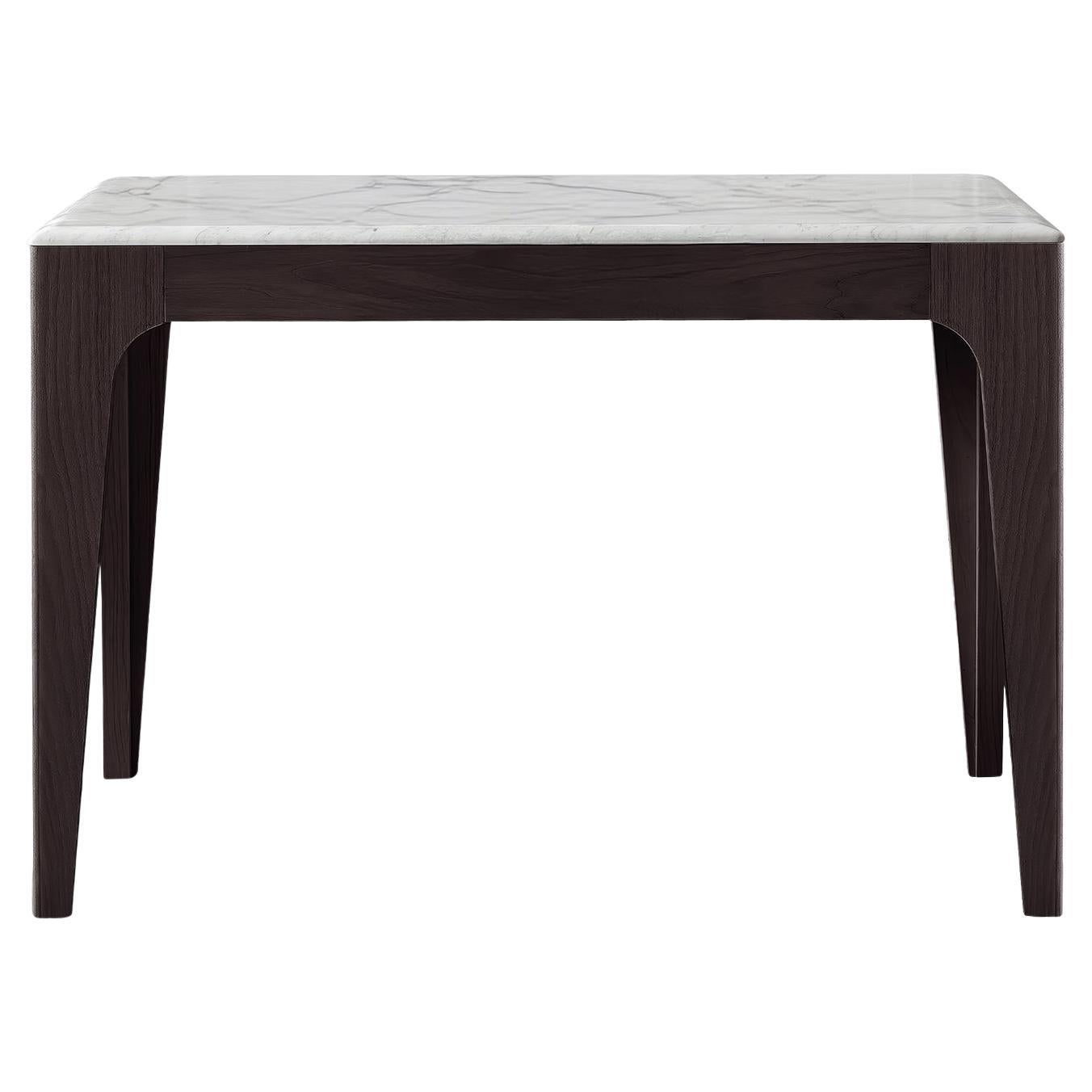 Domino Square Anthracite with Carrara Marble Top Dining Table