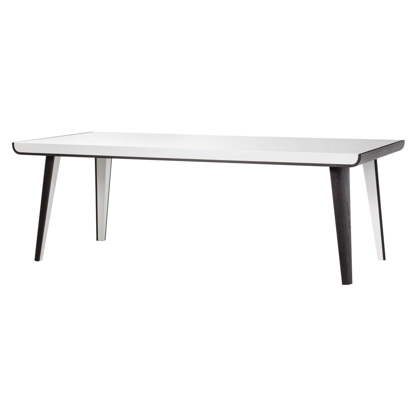 Dominos Dining Table in White Matte Finish