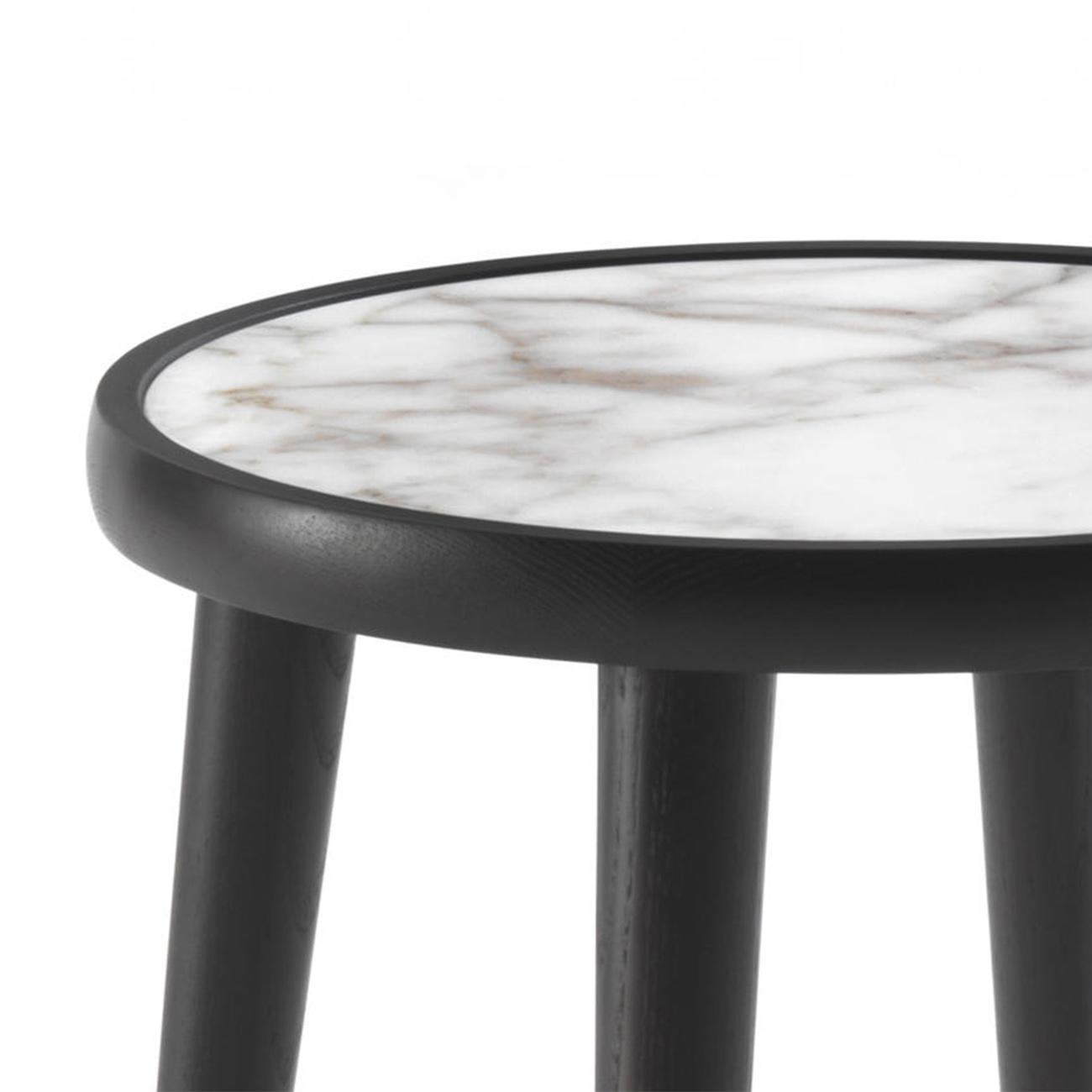 Blackened Domio Marble Side Table   For Sale