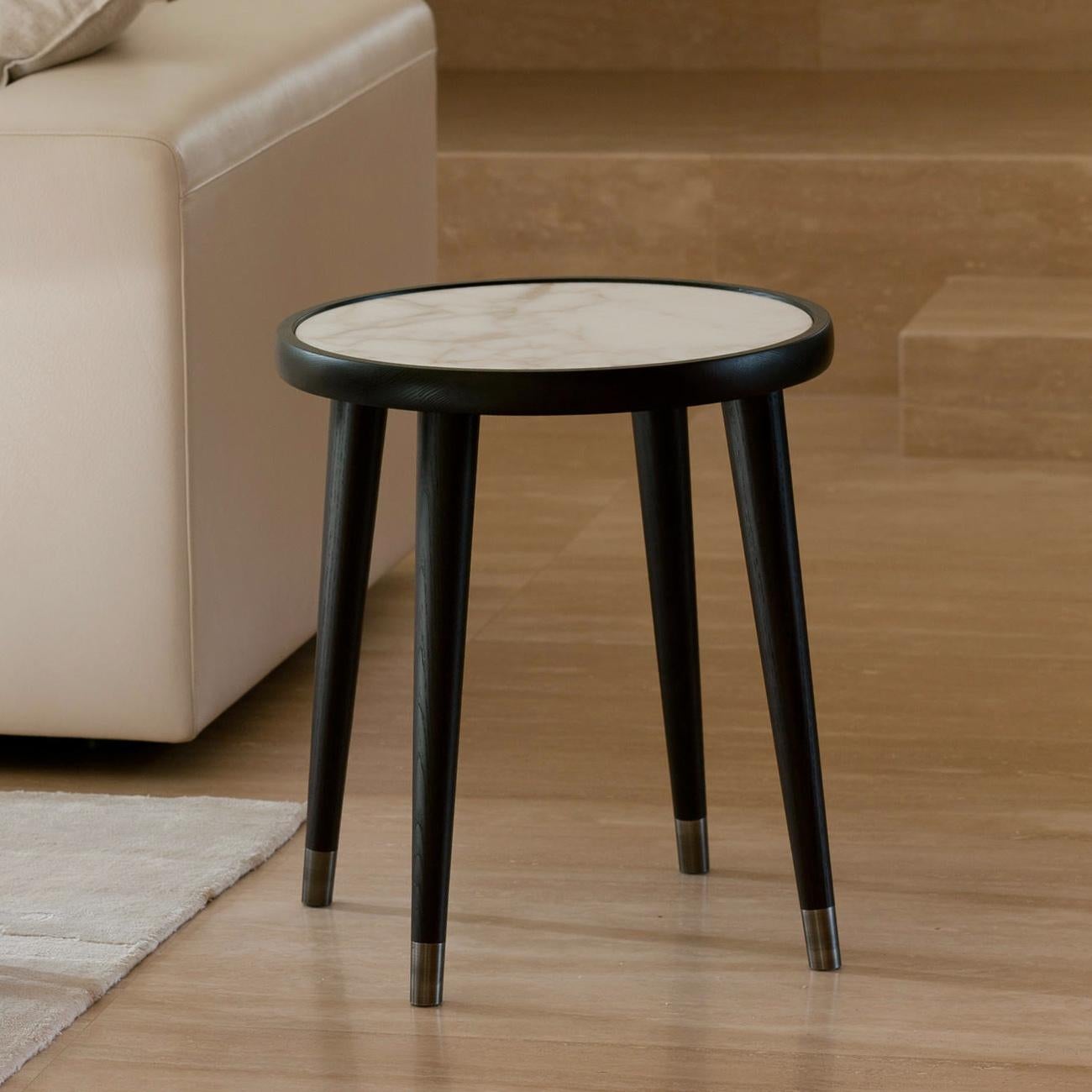 Contemporary Domio Marble Side Table   For Sale