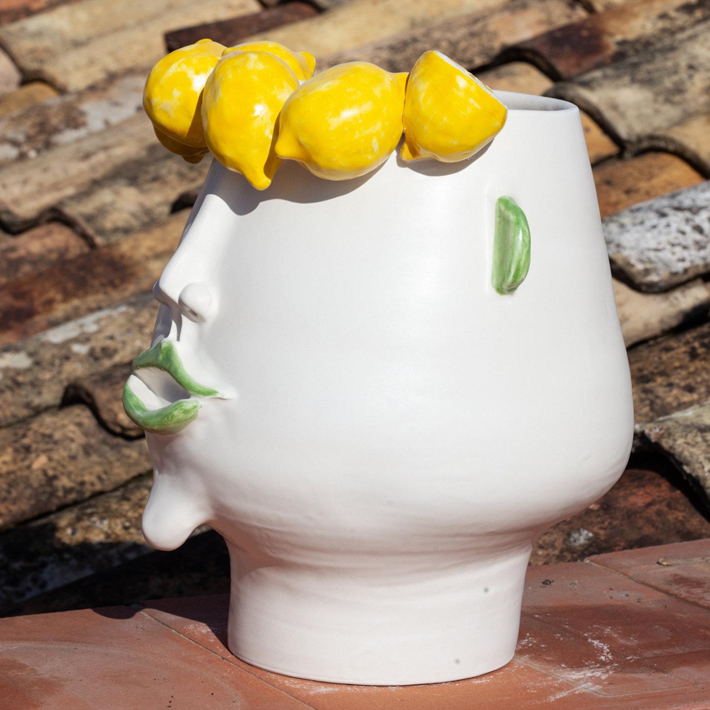 italien Vase à tête de pichet citron Domitilla en vente