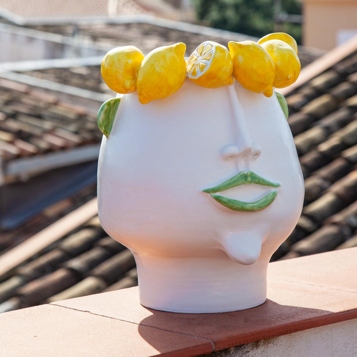 Contemporary Domitilla Lemon Picker Head Vase For Sale