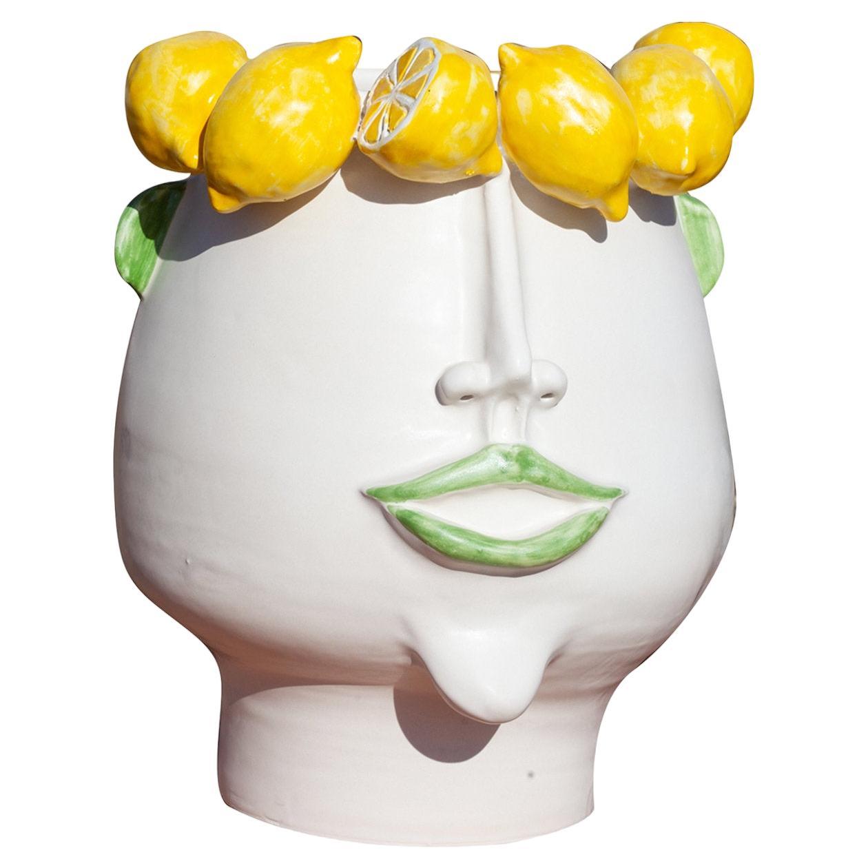 Vase à tête de pichet citron Domitilla en vente