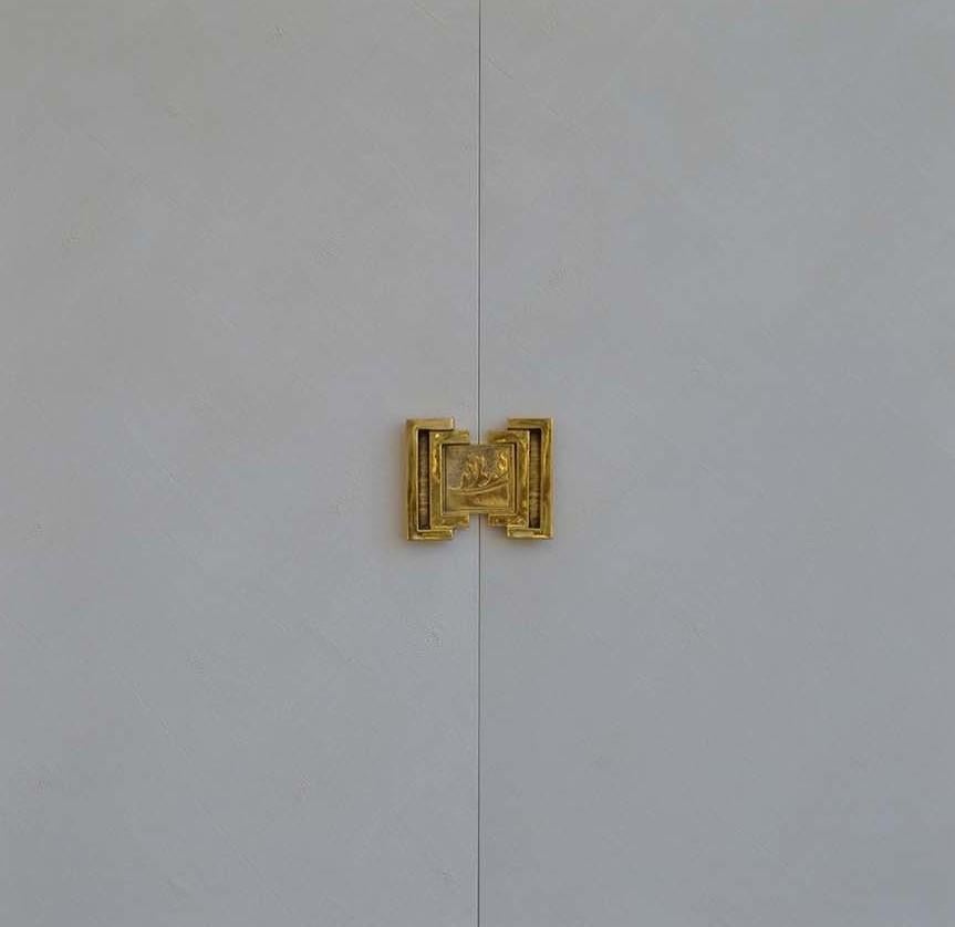 Italian Domiziano White 2-Door Cabinet by Cupioli For Sale